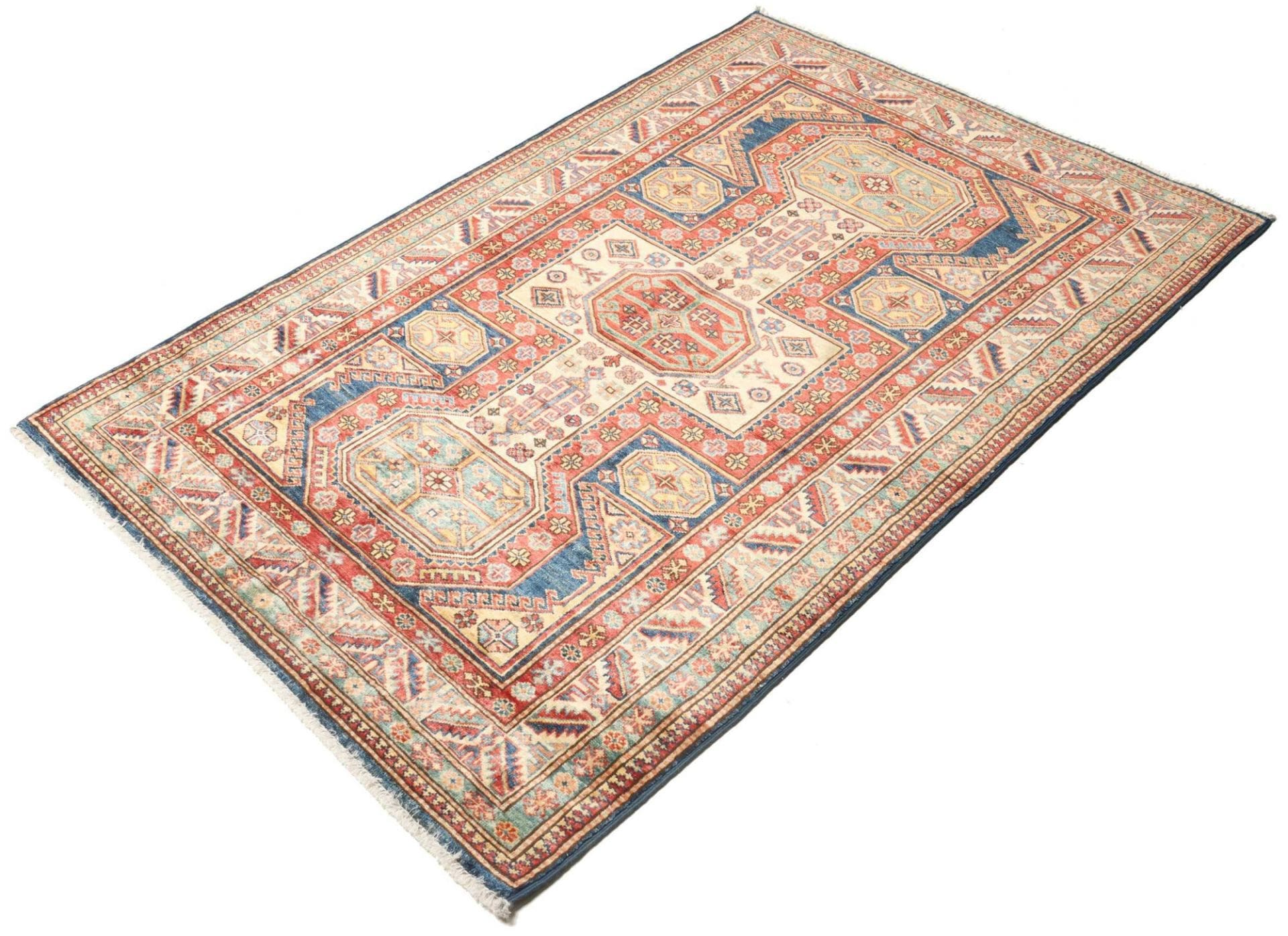 Kazak Orientteppich 121 x 178 cm - geometrisches Muster, handgeknüpft