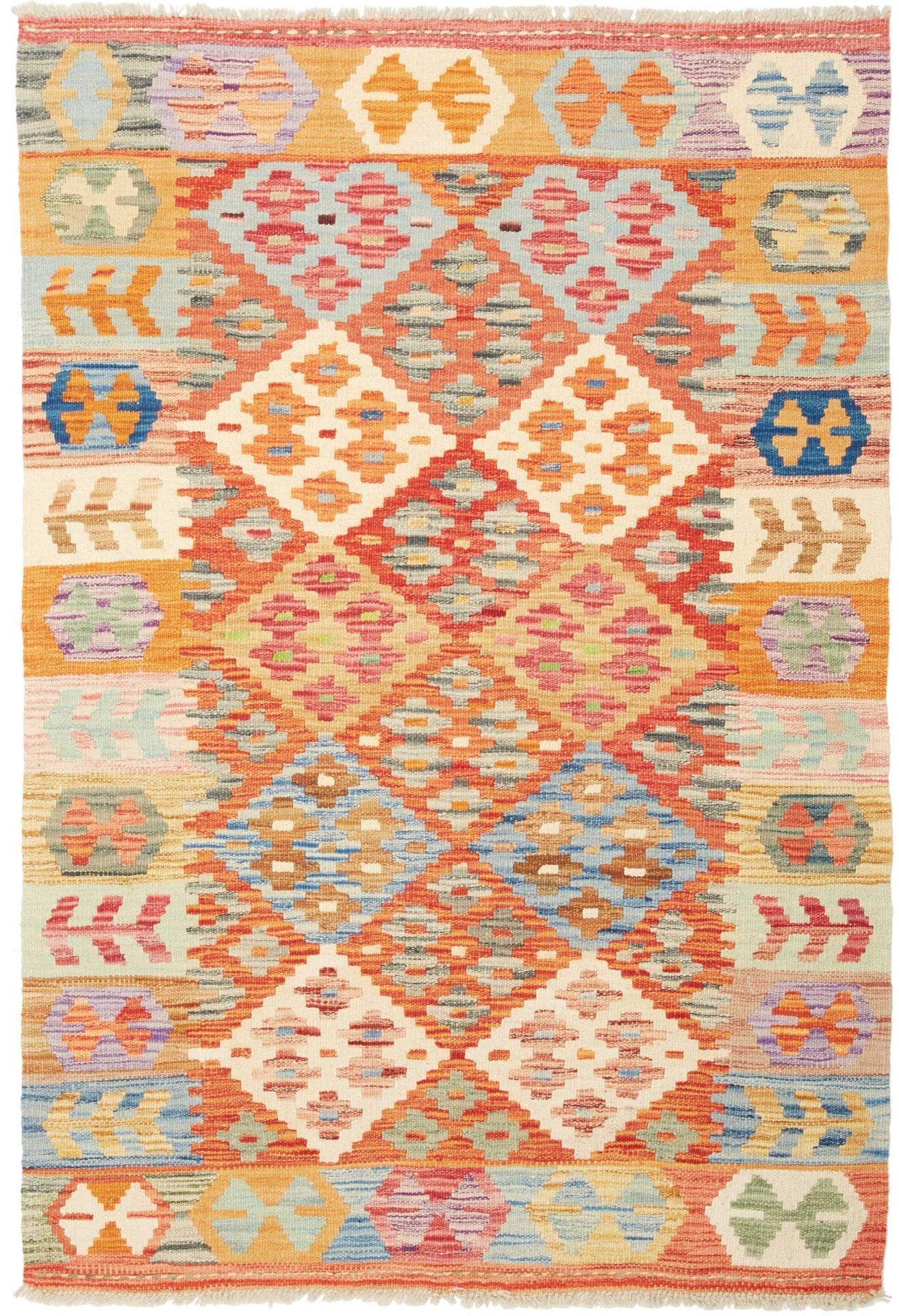 Kelim Teppich 104 x 149 cm - Handgewebt, rustikales Flair