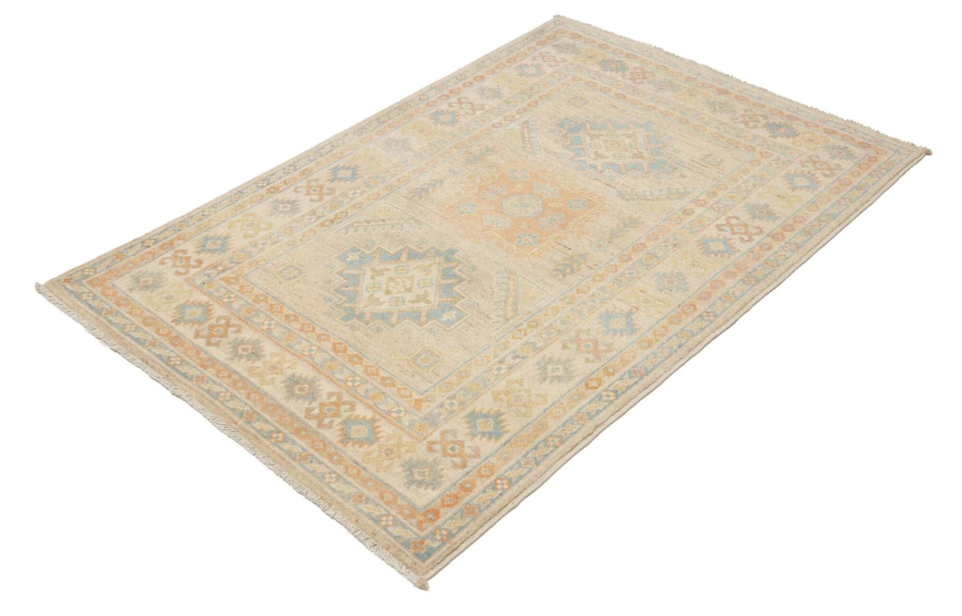 Kazak Teppich 104 x 148 cm – Handgeknüpft, Schurwolle, geometrisch