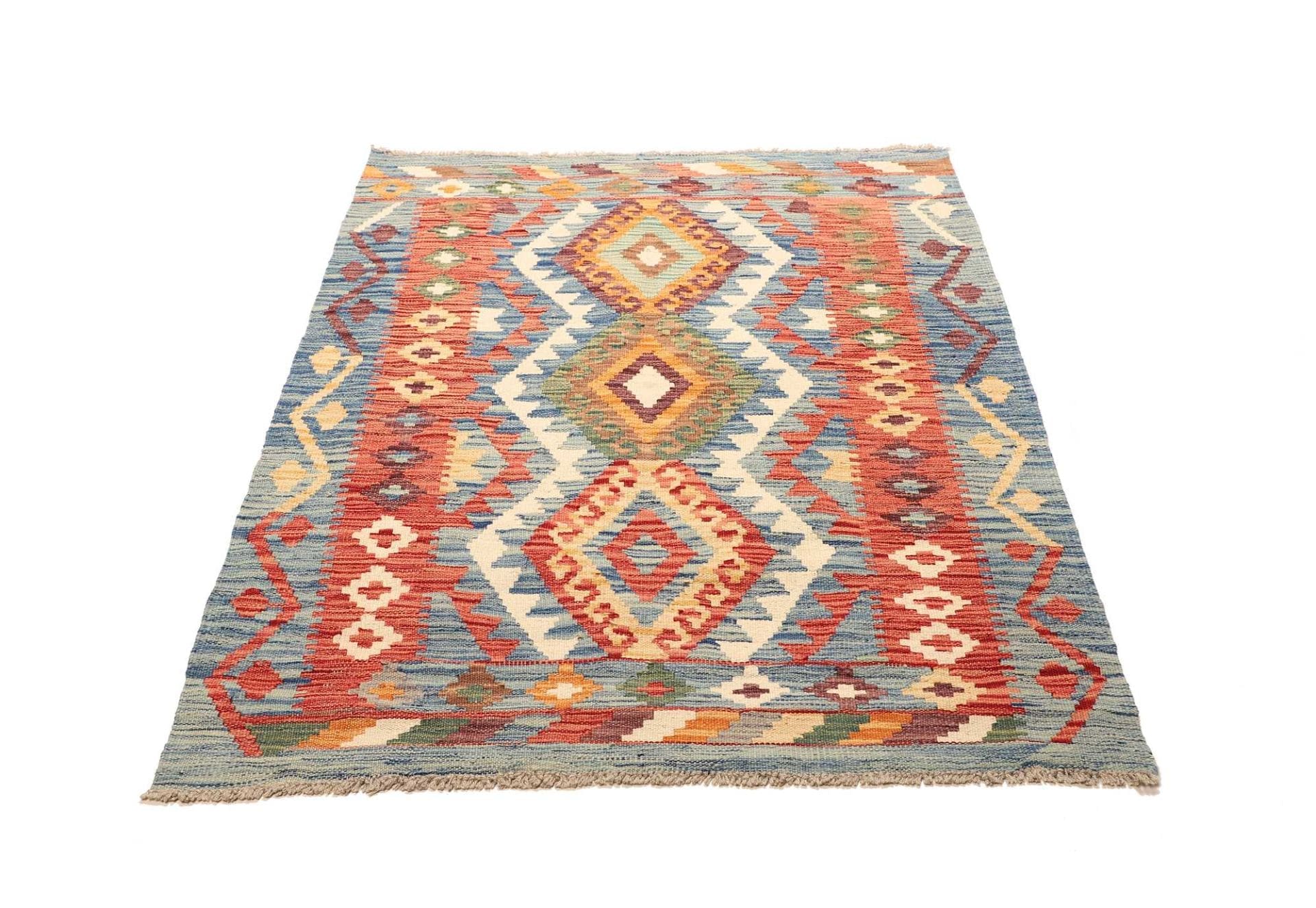 Orientteppich 111 x 146 cm aus Schurwolle, handgewebt, rustikal