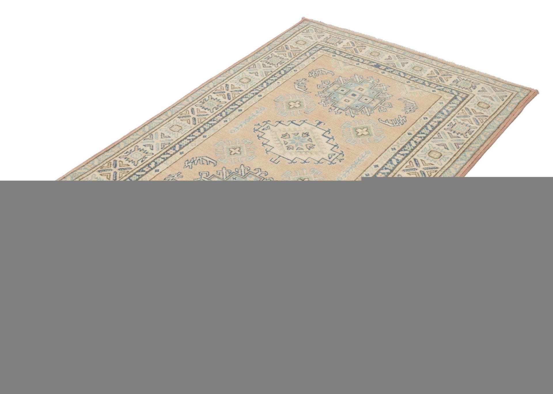 Handgeknüpfter Kazak Teppich 105 x 147cm, Schurwolle, Orientteppich