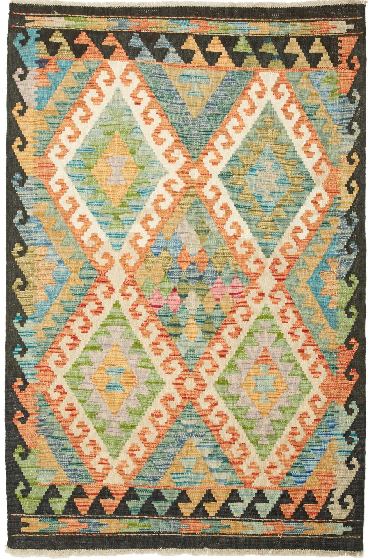 Kelim Teppich 106 x 156 cm aus Schurwolle | Handgewebt Orientteppich