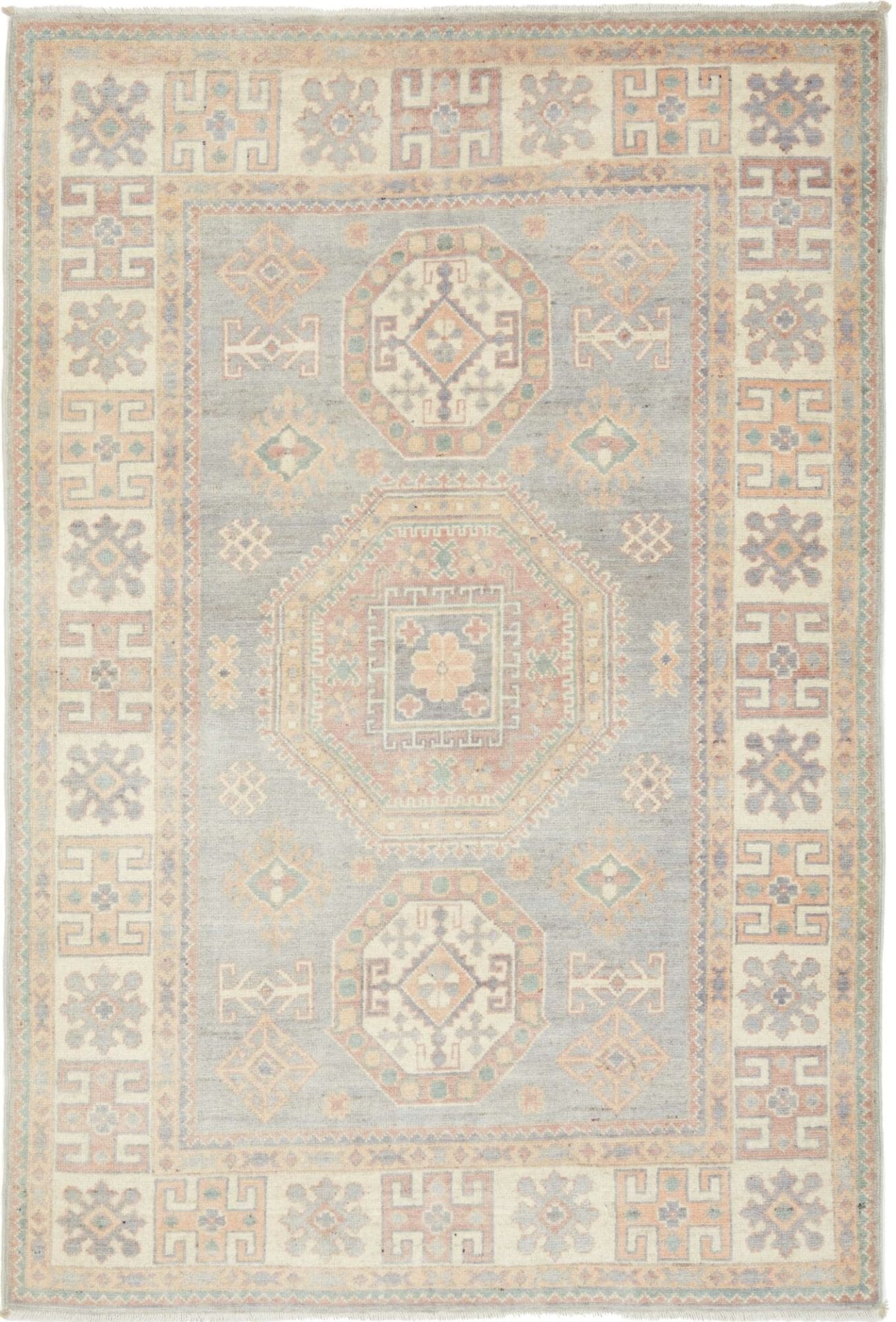 Kazak Orientteppich 121 x 176 cm, handgeknüpft, Schurwolle, Rarität