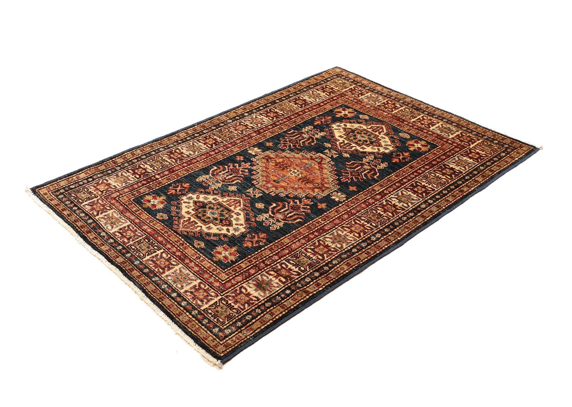 Kazak Orientteppich 101 x 147 cm – Handgeknüpft, Wolle, Rarität