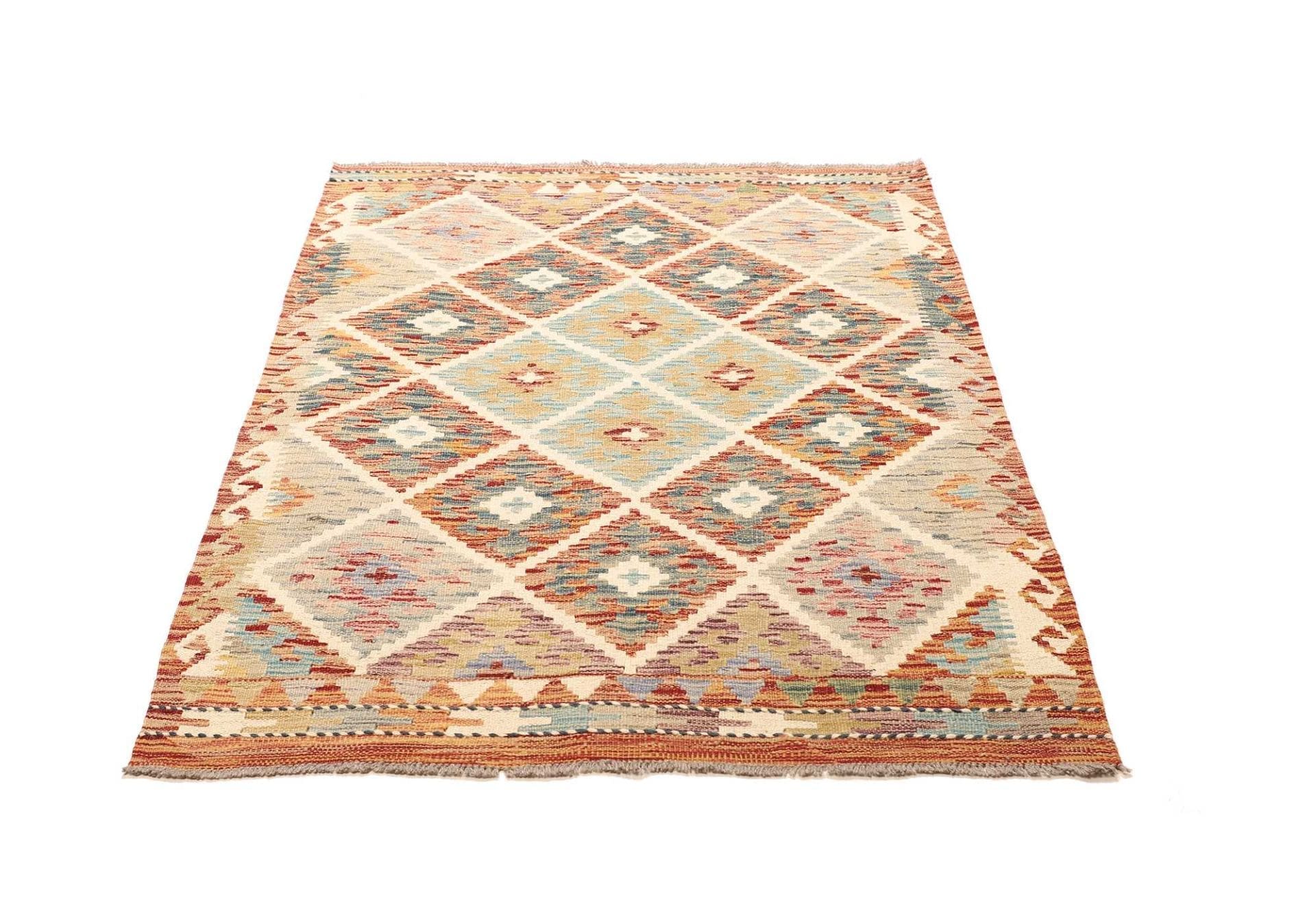 Kelim Teppich 103 x 146cm aus Schurwolle, handgewebt Orientteppich