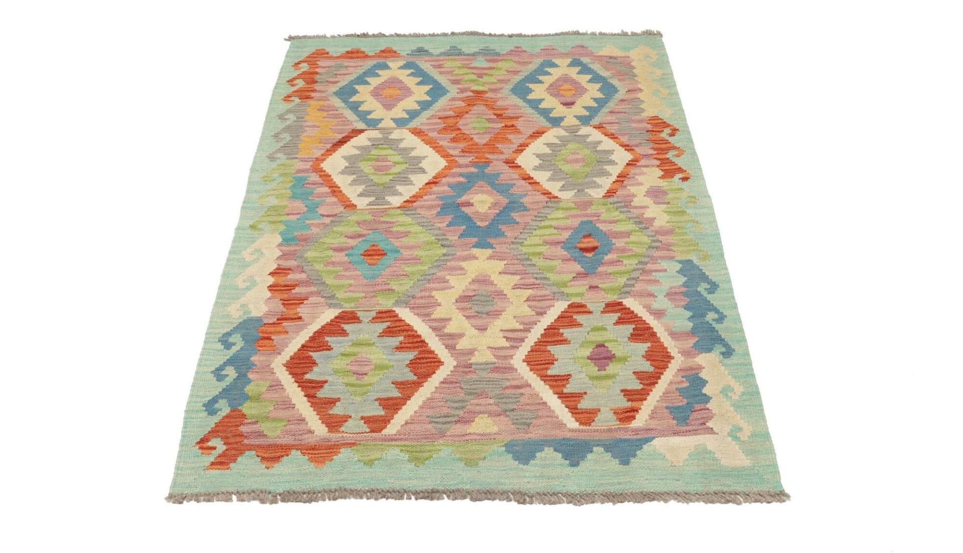 Orientteppich Kelim 104 x 150 cm, handgewebt, rustikales Flair