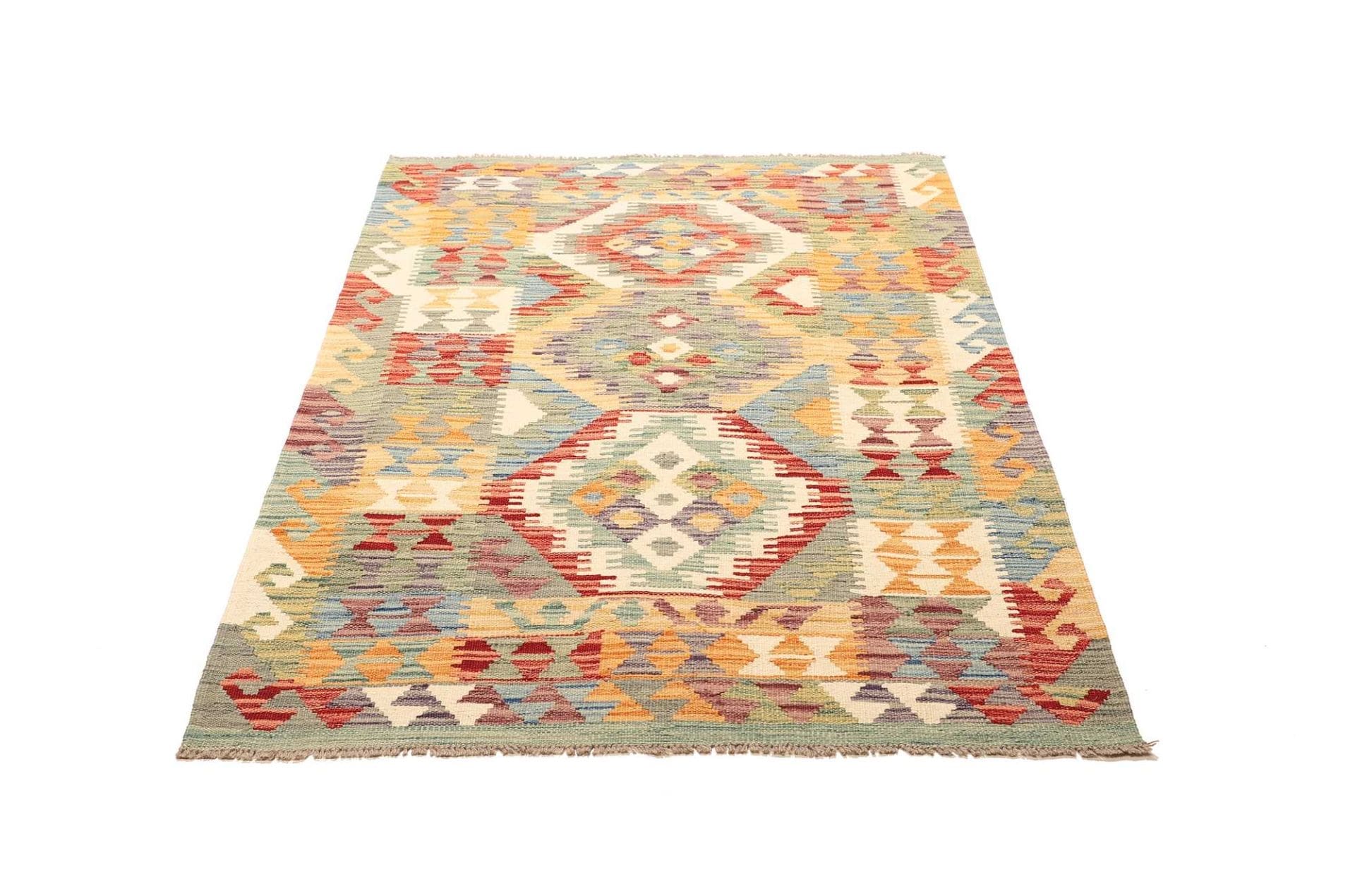 Kelim Teppich 106 x 154 cm, handgewebt, rustikales Flair
