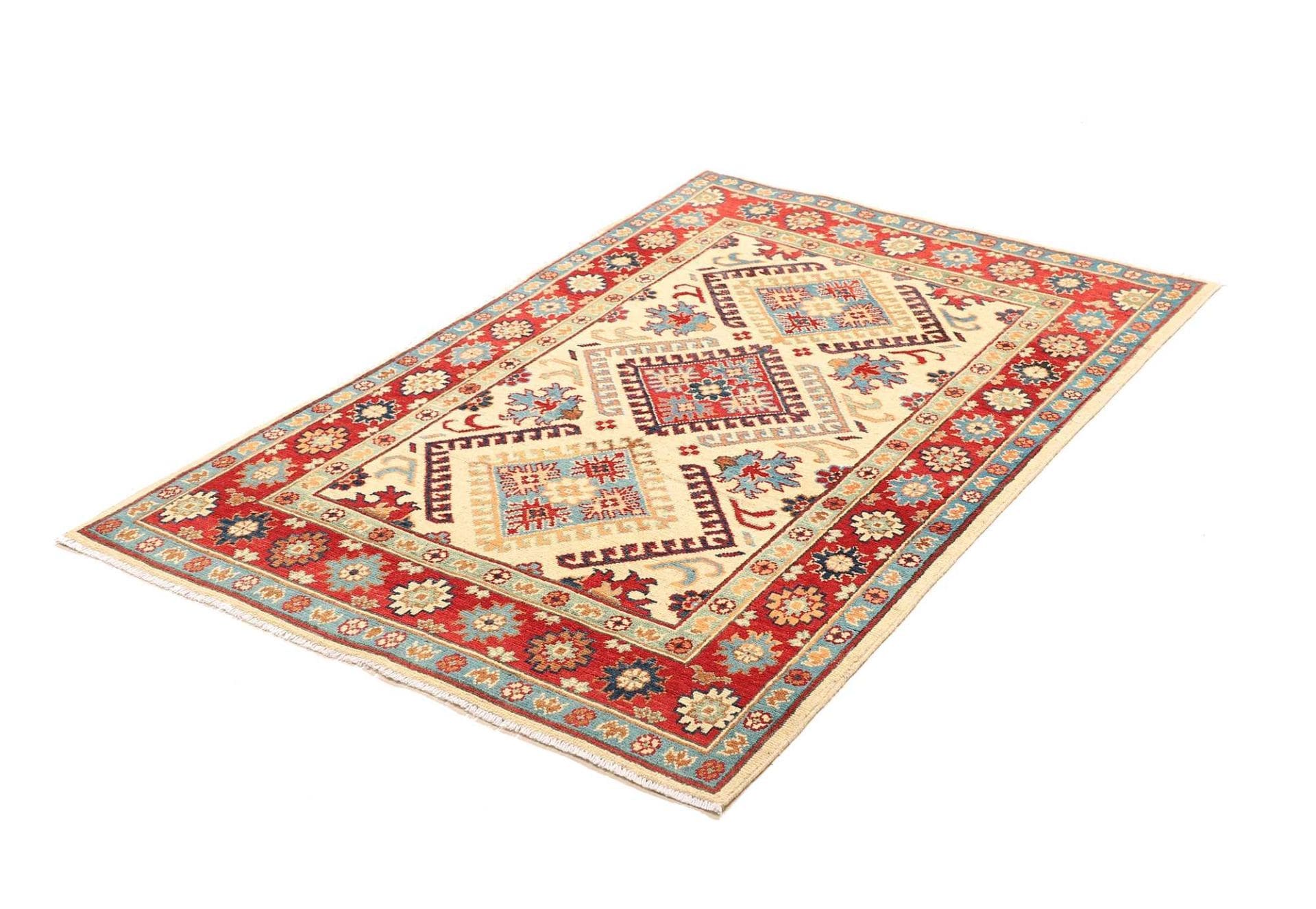 Kazak Teppich 104 x 152cm - Handgeknüpft, geometrische Muster, Wolle