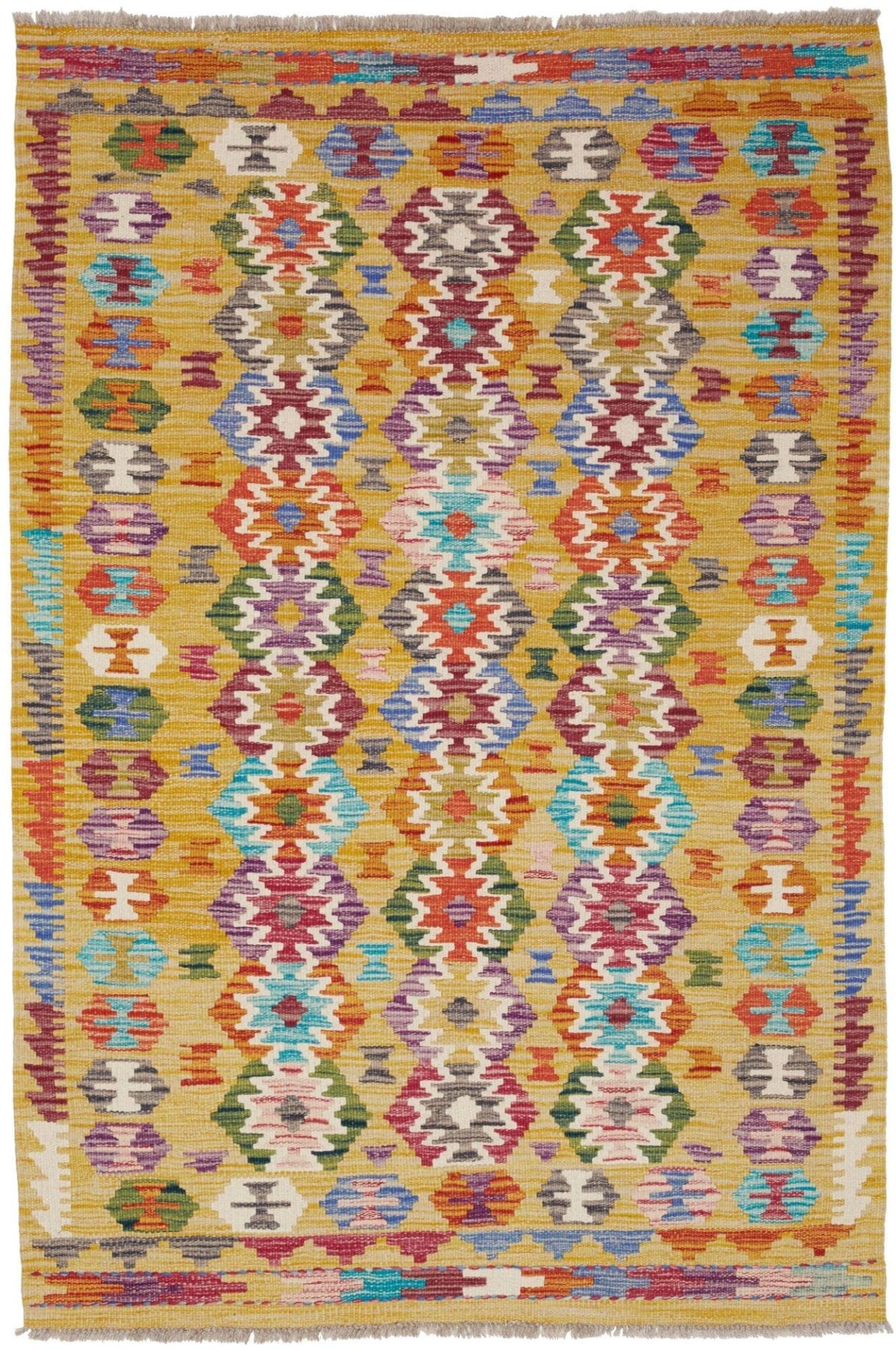 Kelim Teppich 102 x 147 cm | Handgewebt | Rustikales Flair
