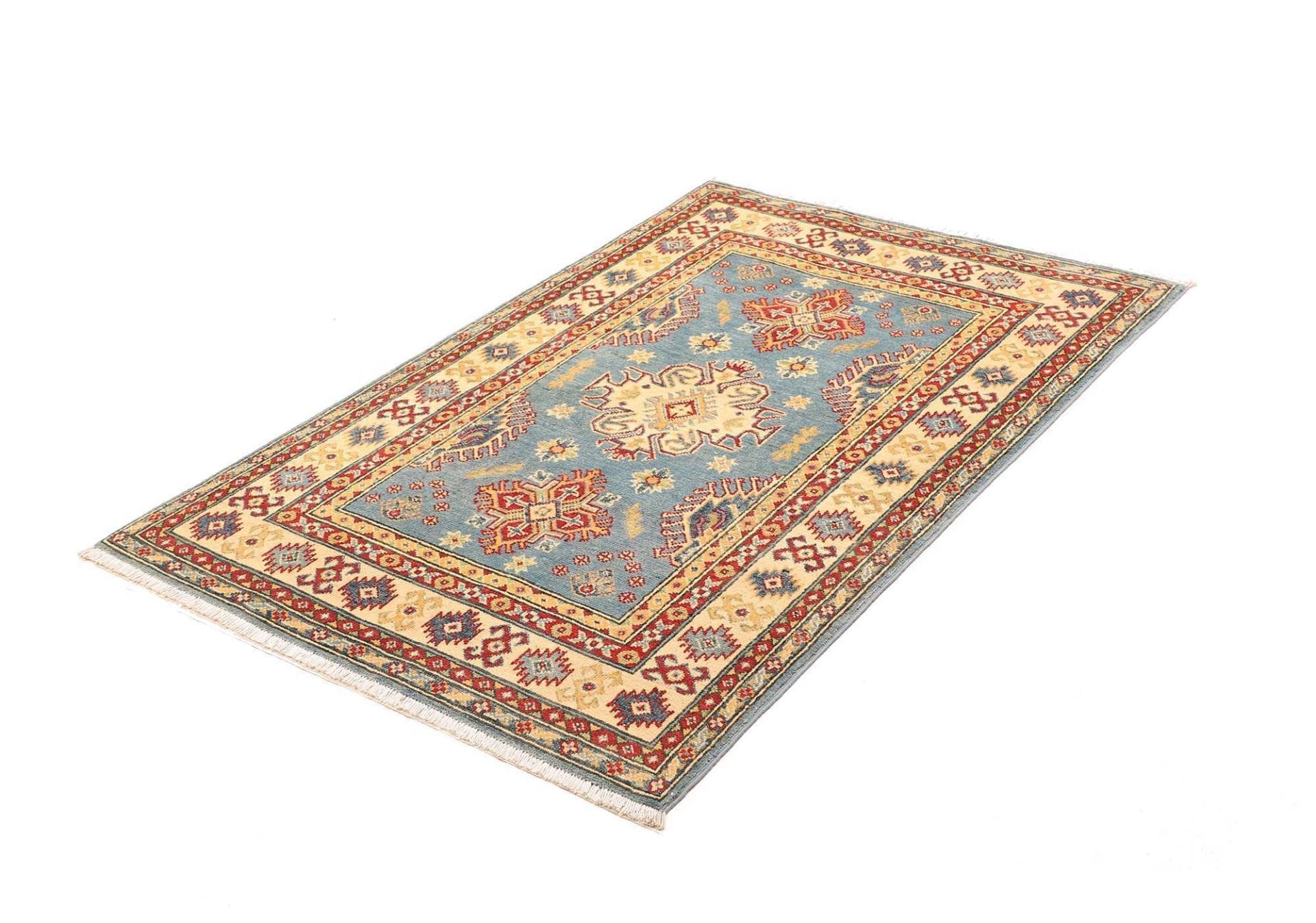 Kazak Teppich 102 x 148 cm - geometrisches Muster, handgeknüpft