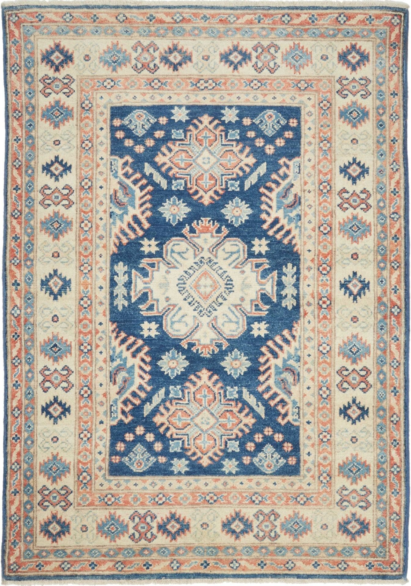 Kazak Teppich 102 x 143 cm – Handgeknüpft, Schurwolle, Vintage
