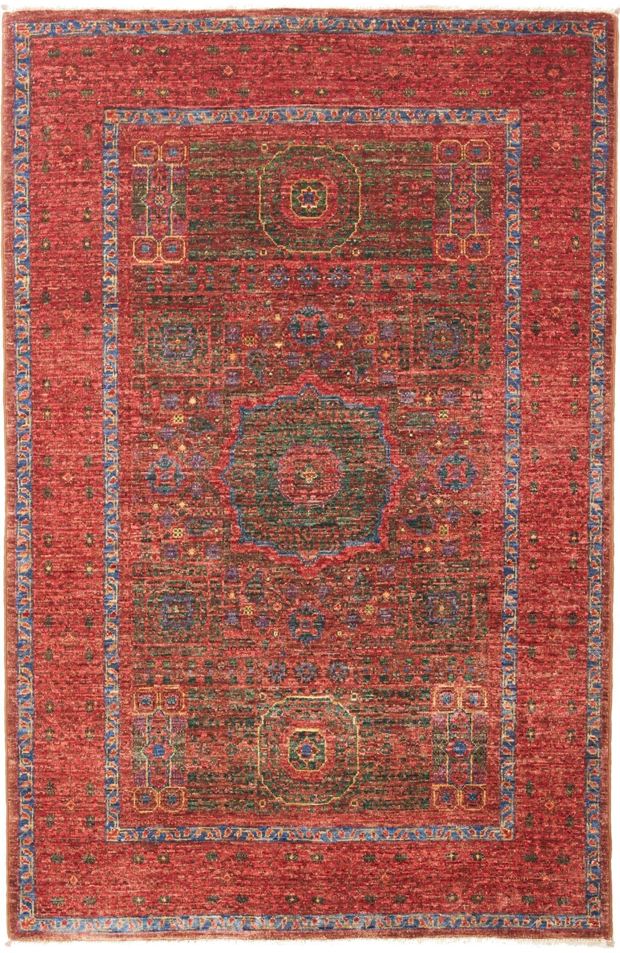 Mamluk Orientteppich 99 x 150cm, handgeknüpft, Schurwolle