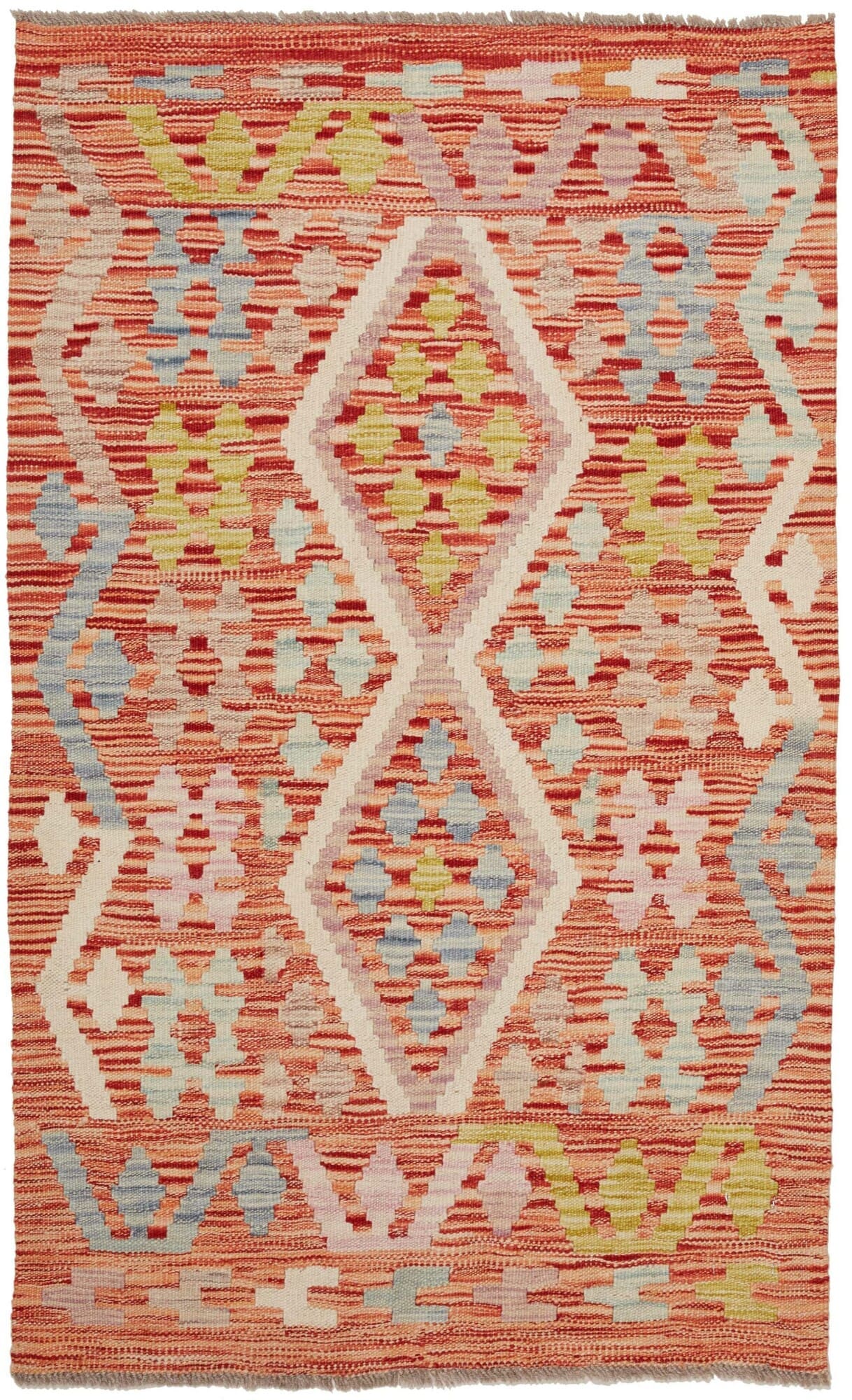Kelim Teppich 83 x 131 cm aus Schurwolle, handgewebt, rustikal
