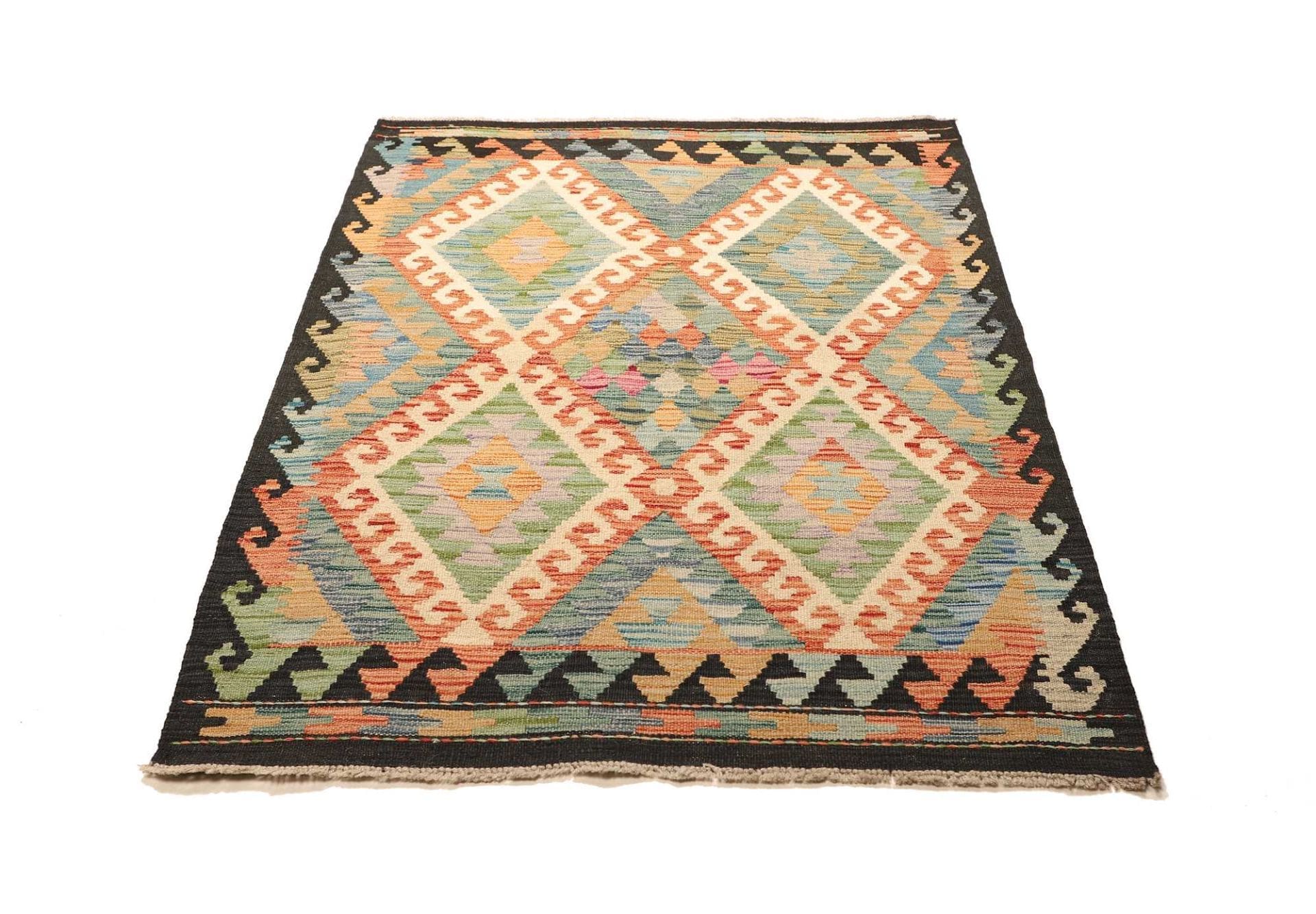 Kelim Teppich 106 x 156 cm aus Schurwolle | Handgewebt Orientteppich
