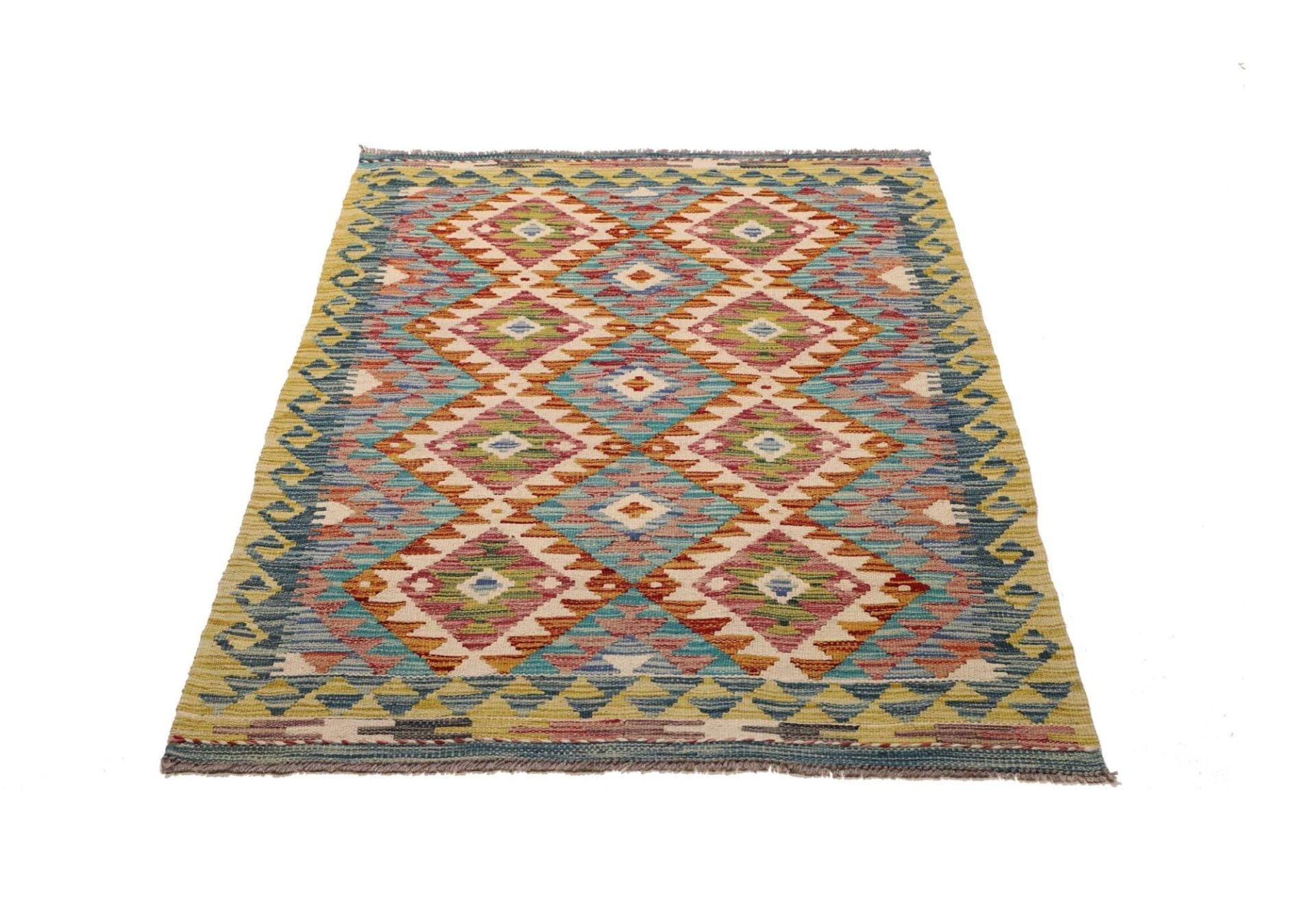 Kelim Teppich 103 x 152 cm, handgewebt, rustikales Flair