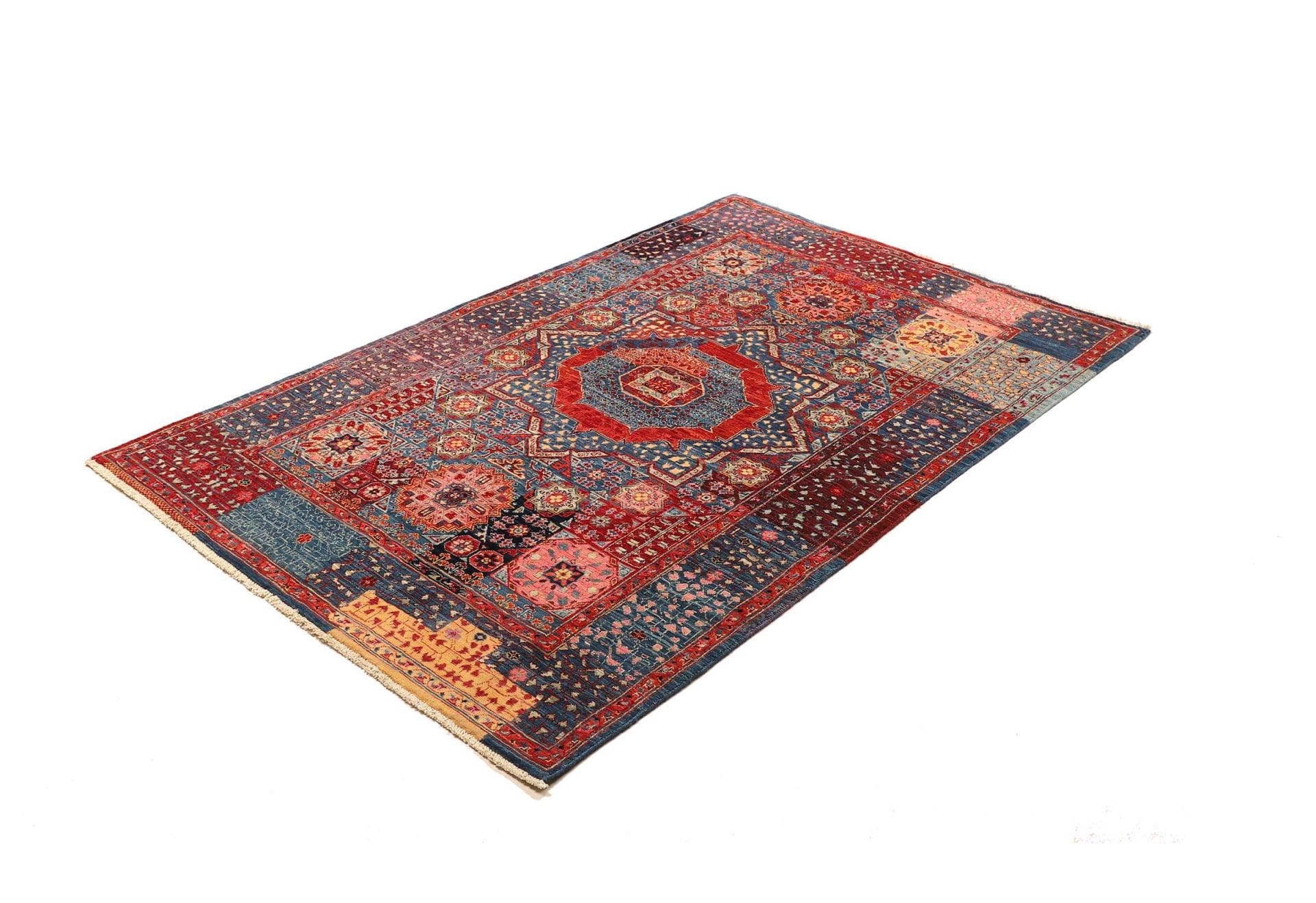 Mamluk Orientteppich 120 x 179 cm aus Schurwolle, handgeknüpft
