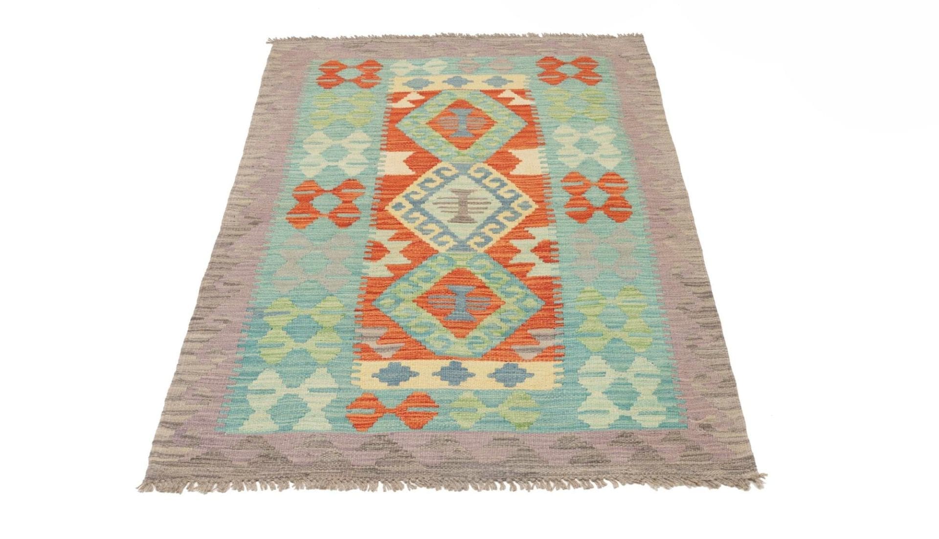 Kelim Teppich 104 x 155 cm, handgewebt, rustikales Design