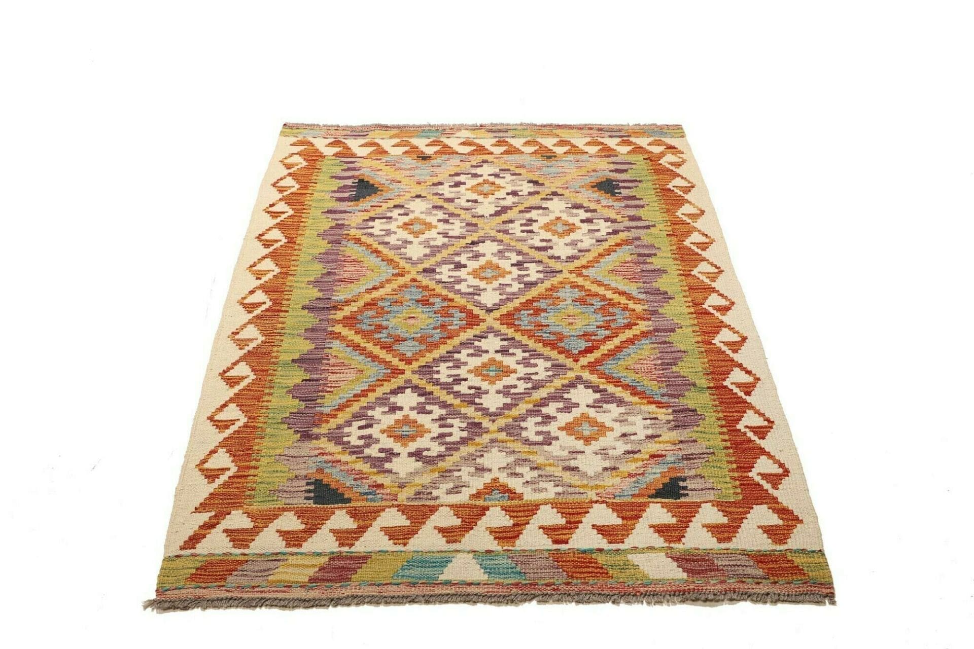 Kelim Teppich 105 x 142 cm aus Schurwolle, handgewebt