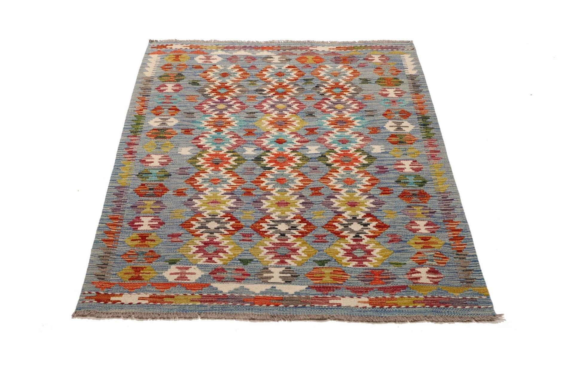 Kelim Teppich 106 x 154 cm, handgewebt, rustikales Flair