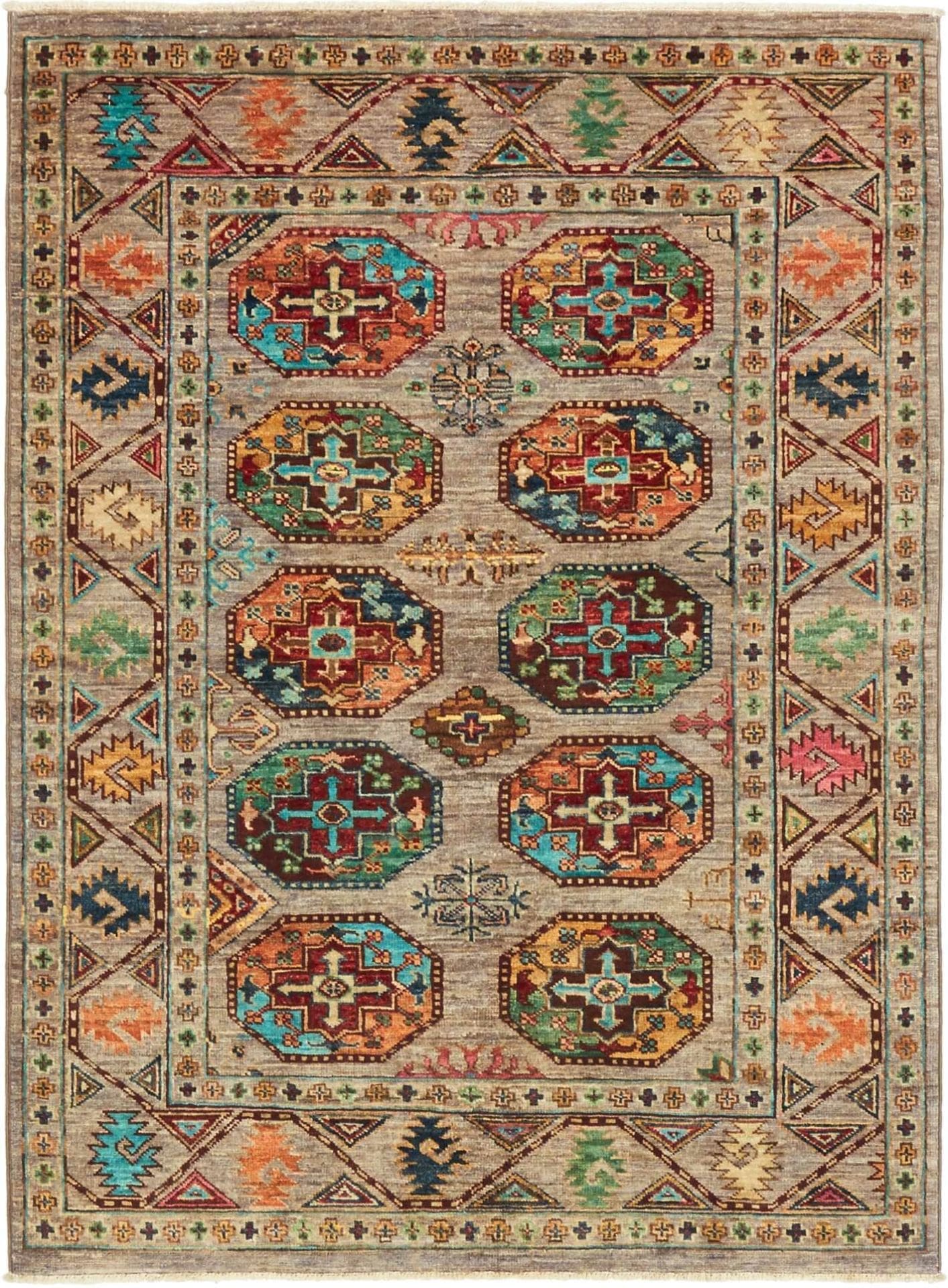 Ziegler Teppich 109 x 144cm, Schurwolle, handgeknüpft, Orientteppich