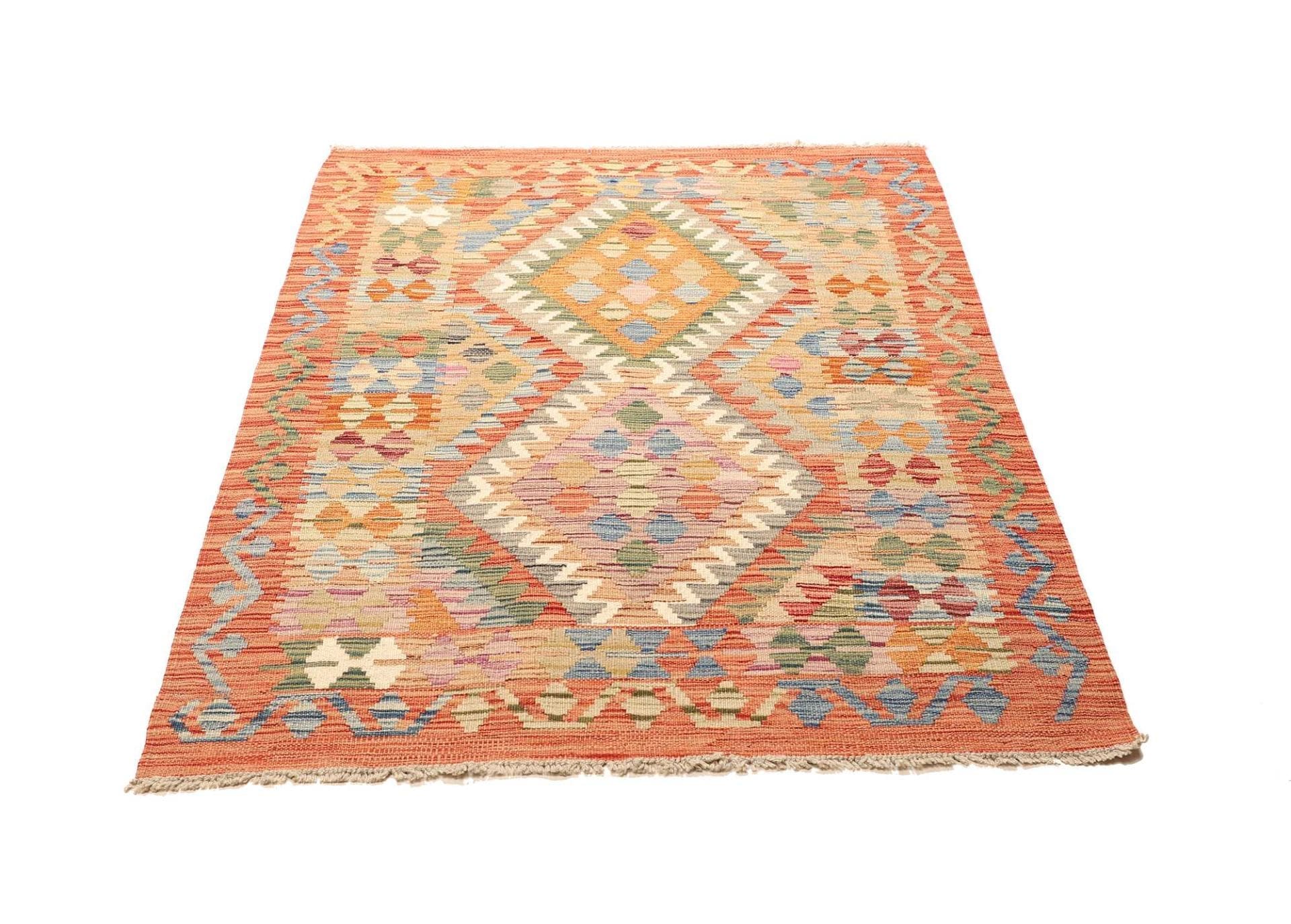 Kelim Teppich 108 x 150 cm | Handgewebt, rustikales Flair