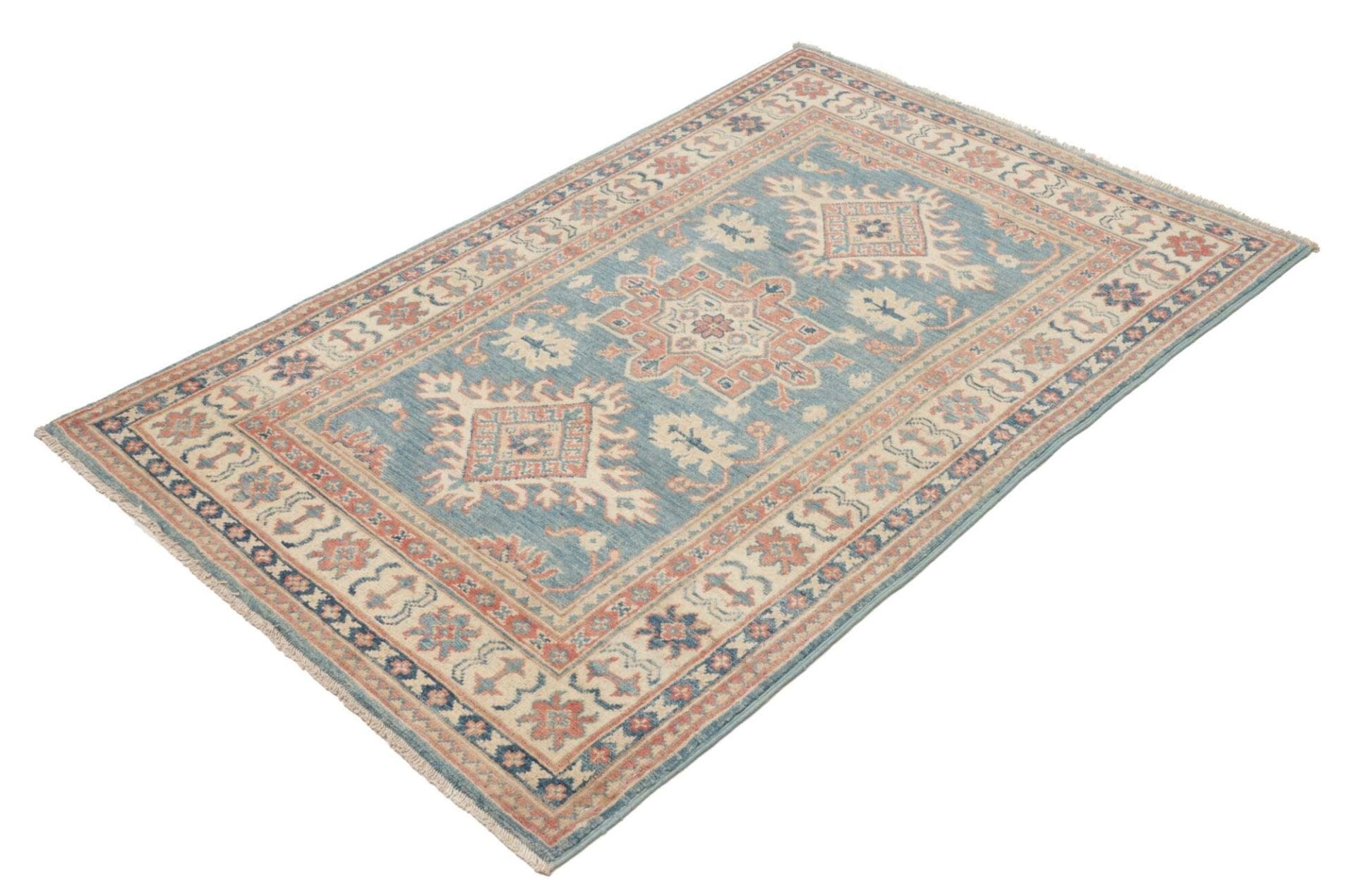Kazak Orientteppich 99 x 149 cm, geometrisches Muster, handgeknüpft
