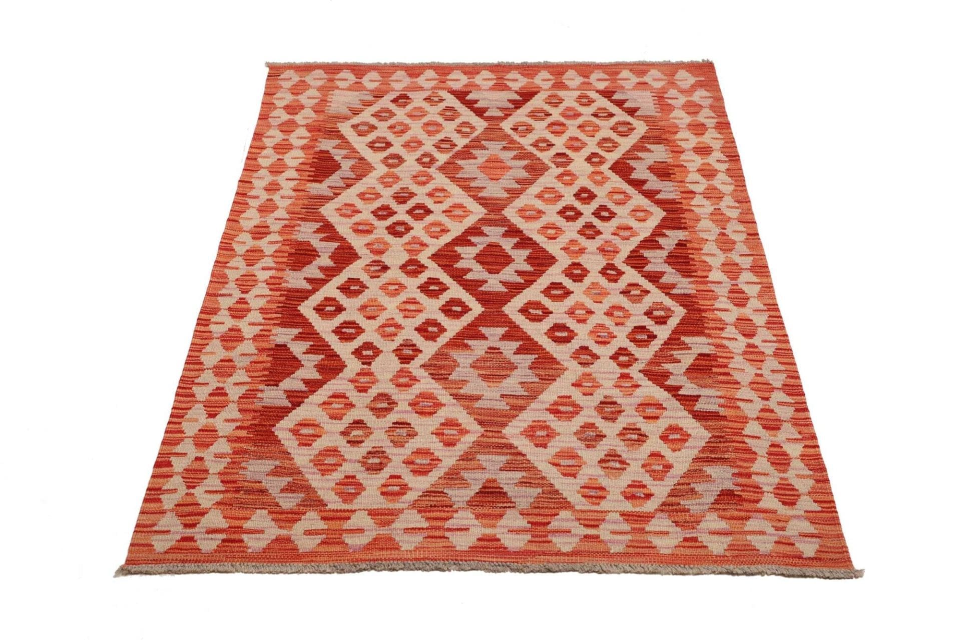 Kelim Teppich 103 x 154cm, handgewebt, aus Schurwolle, rustikal