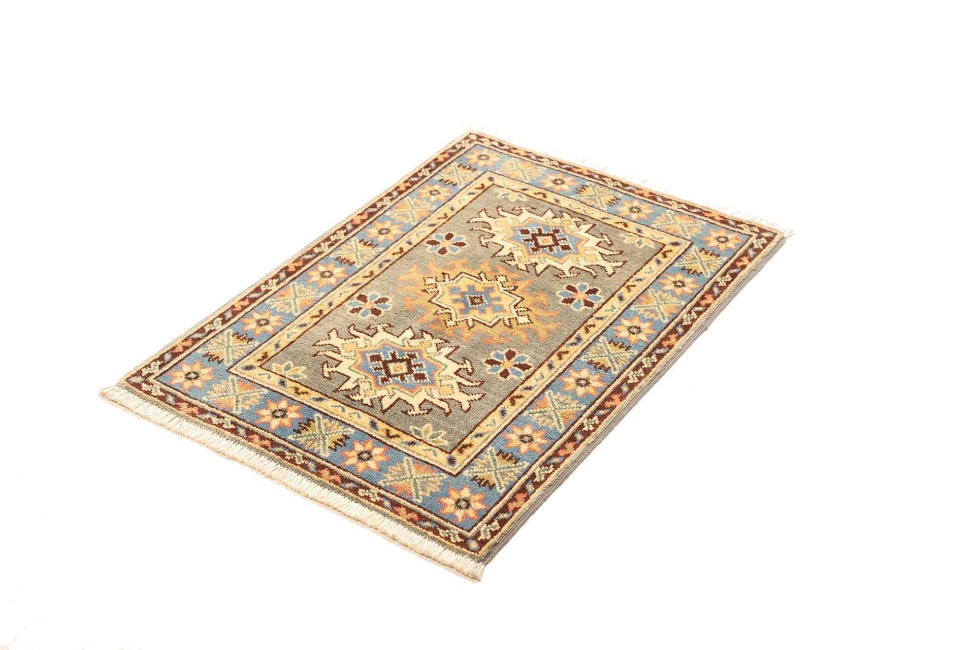 Kazak Teppich 65 x 89 cm | Handgeknüpft, geometrische Muster
