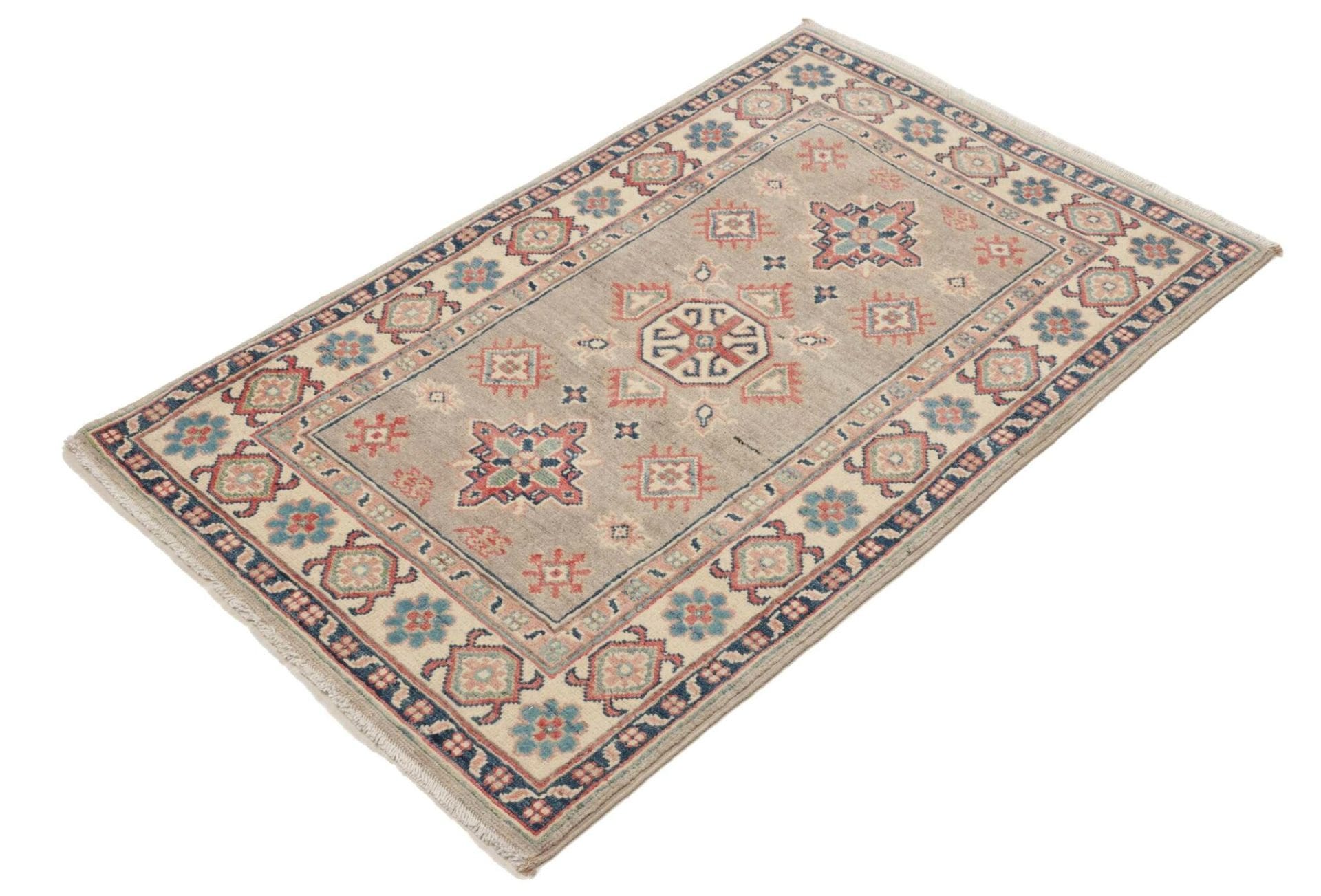 Kazak Teppich 82 x 125 cm, geometrisches Muster, handgeknüpft