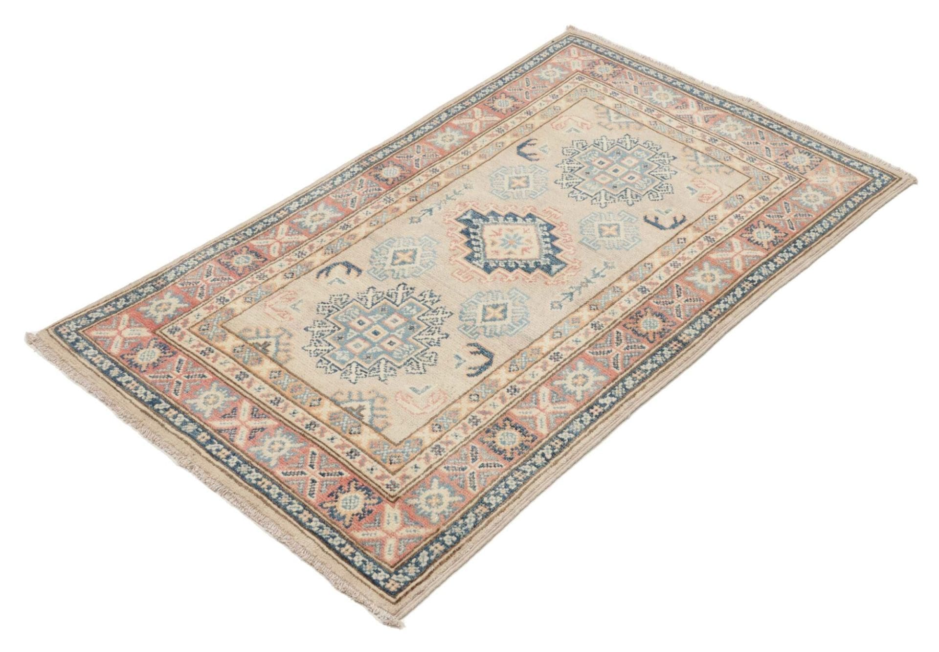 Kazak Teppich 80 x 127 cm - Handgeknüpft, geometrisches Muster, Wolle