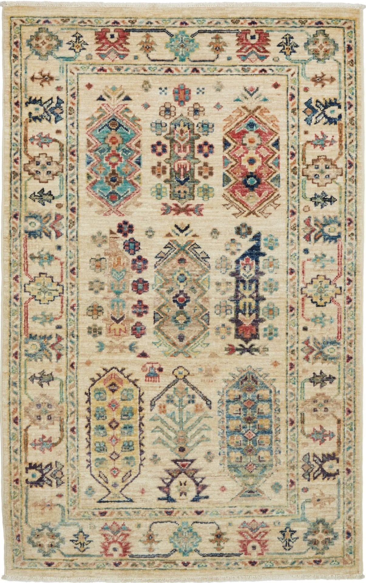 Orientteppich Samarkand 80 x 122 cm, handgeknüpft, Wolle, bunt