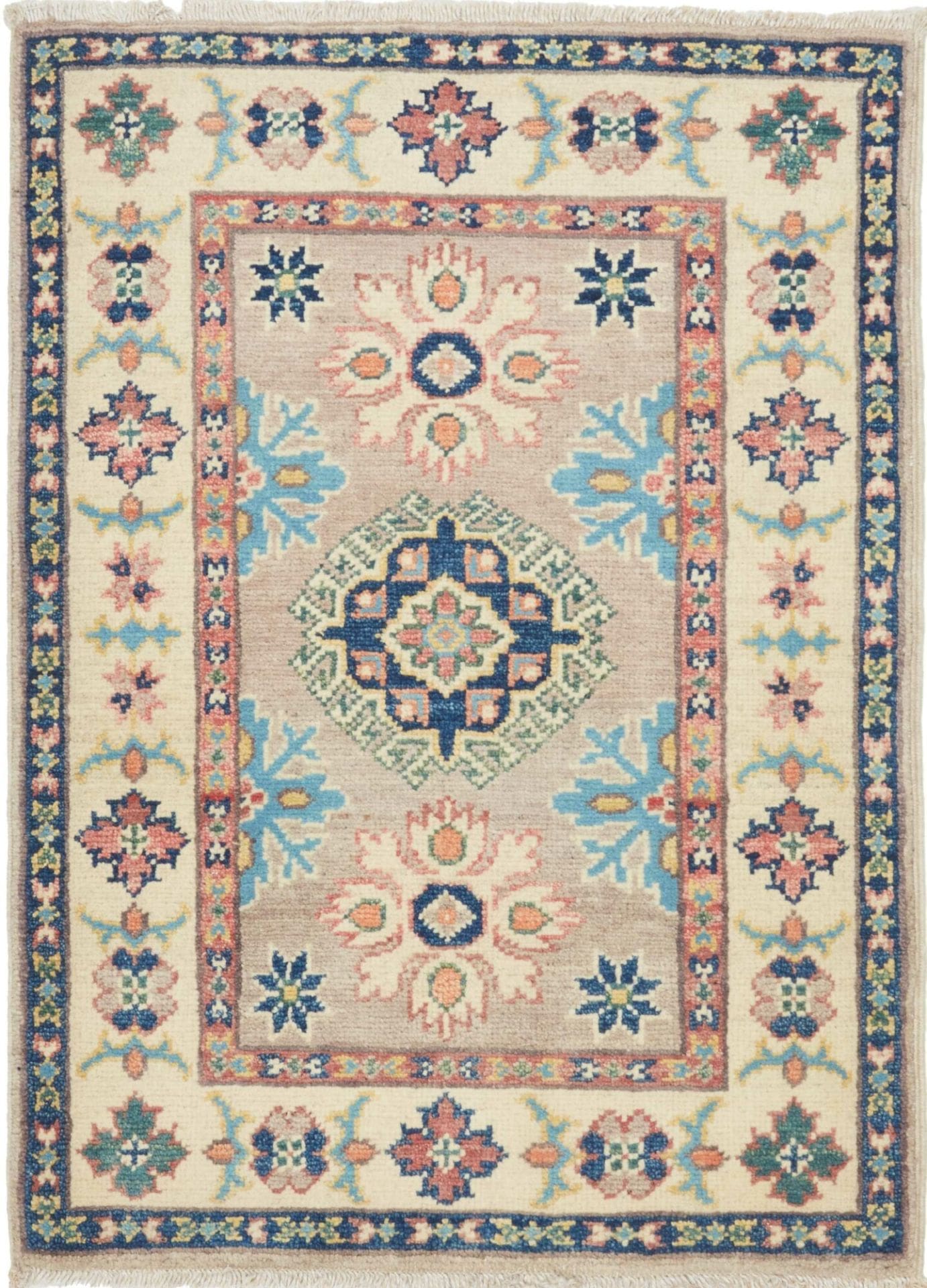 Kazak Teppich 64 x 86 cm - Handgeknüpft, geometrische Muster