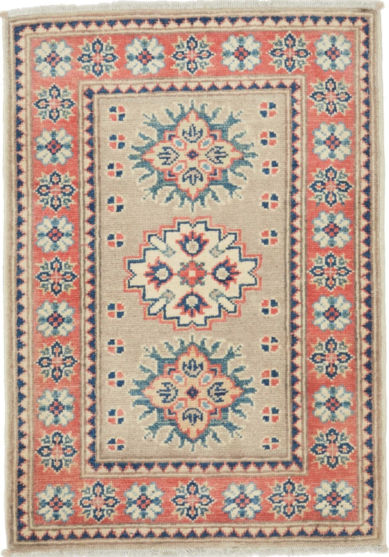 Kazak Teppich 67 x 90 cm – Handgeknüpft, Wolle, geometrisch, Orientteppich