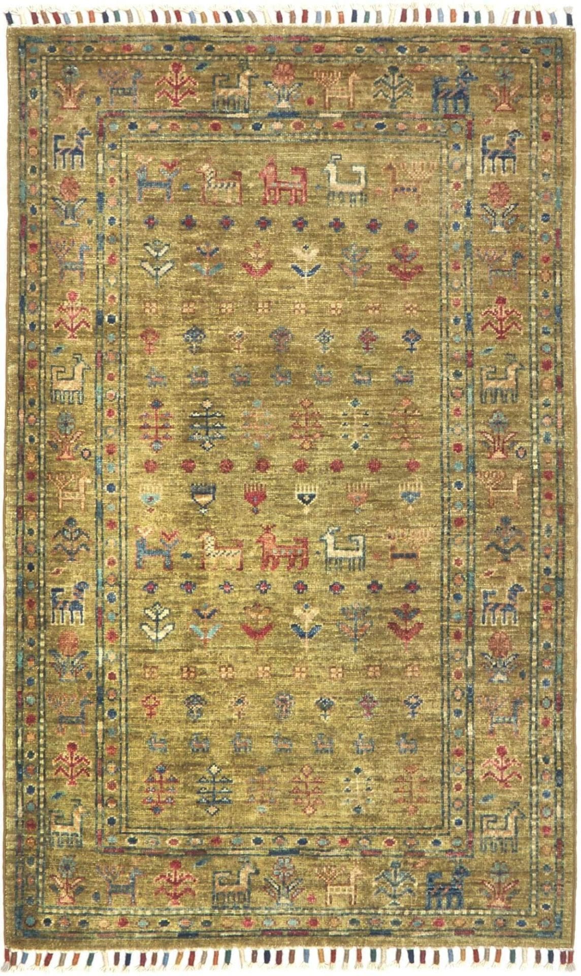 Orientteppich Samarkand 80 x 127cm, handgeknüpft, Wolle, modern