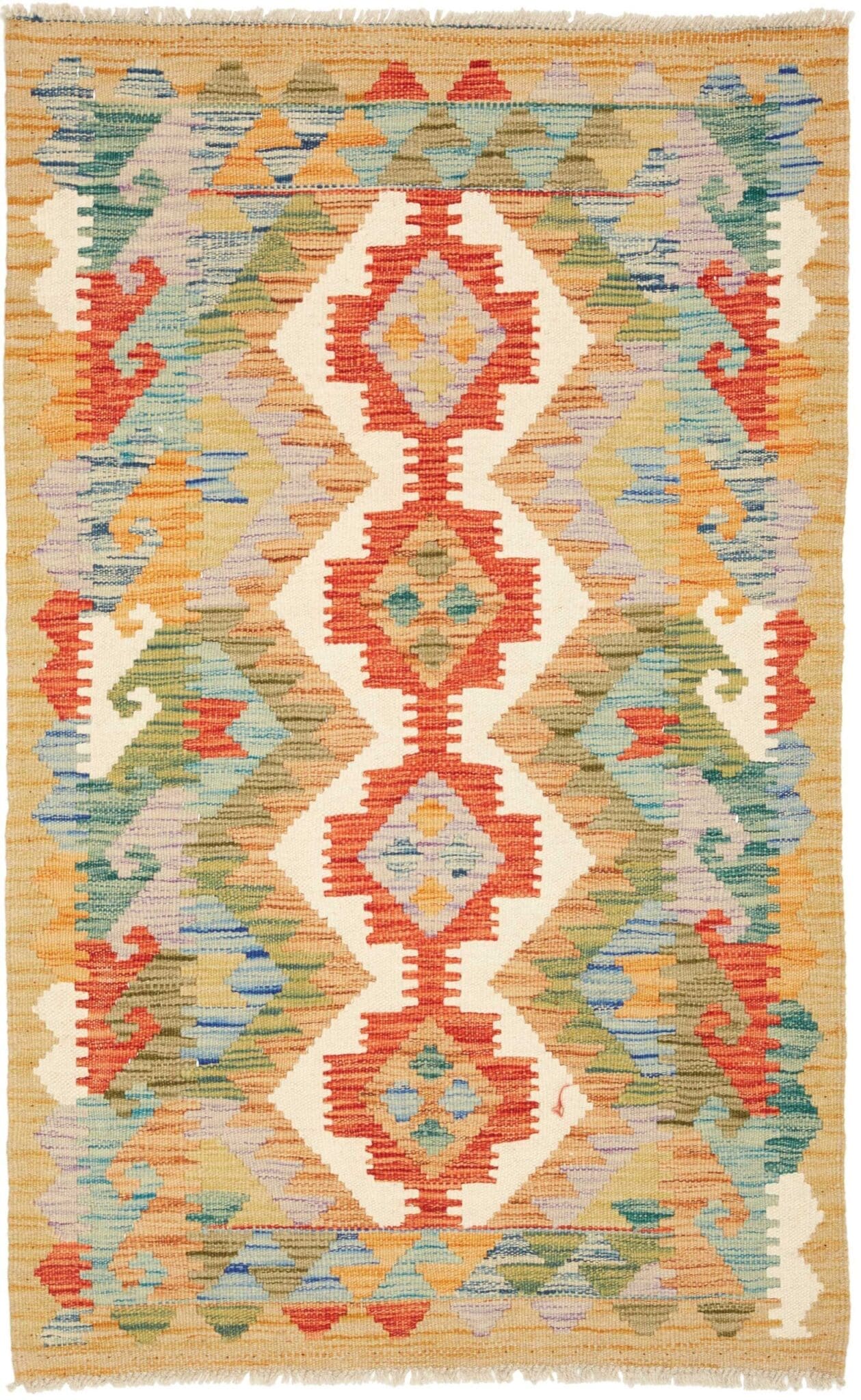 Kelim Teppich 81 x 127 cm - Handgewebt, rustikales Design
