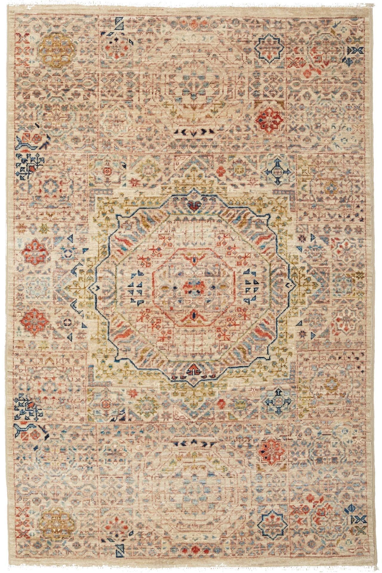 Mamluk Orientteppich 81 x 123 cm aus Schurwolle, handgeknüpft