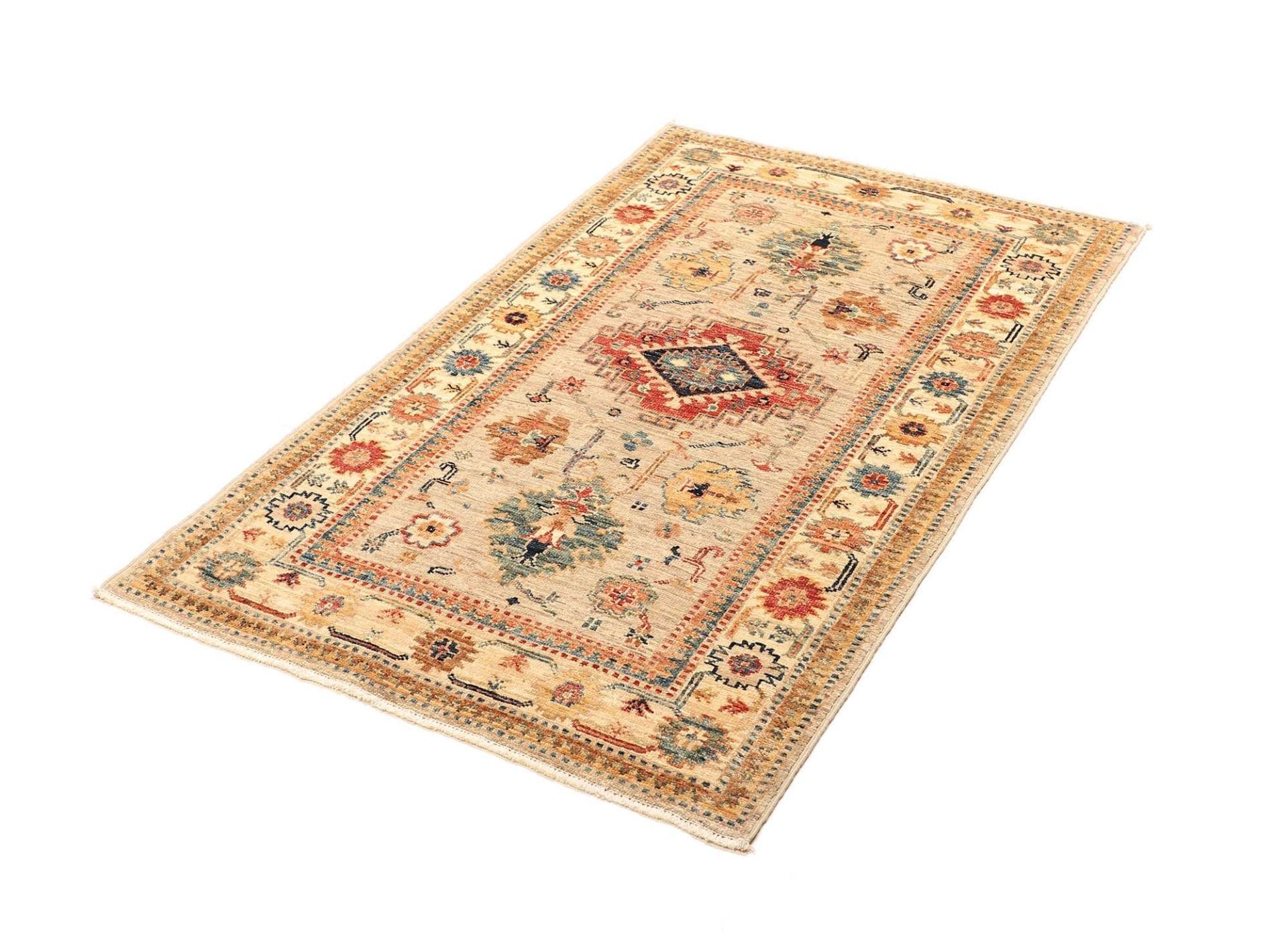 Kazak Teppich 82 x 129cm, geometrisches Muster, handgeknüpft