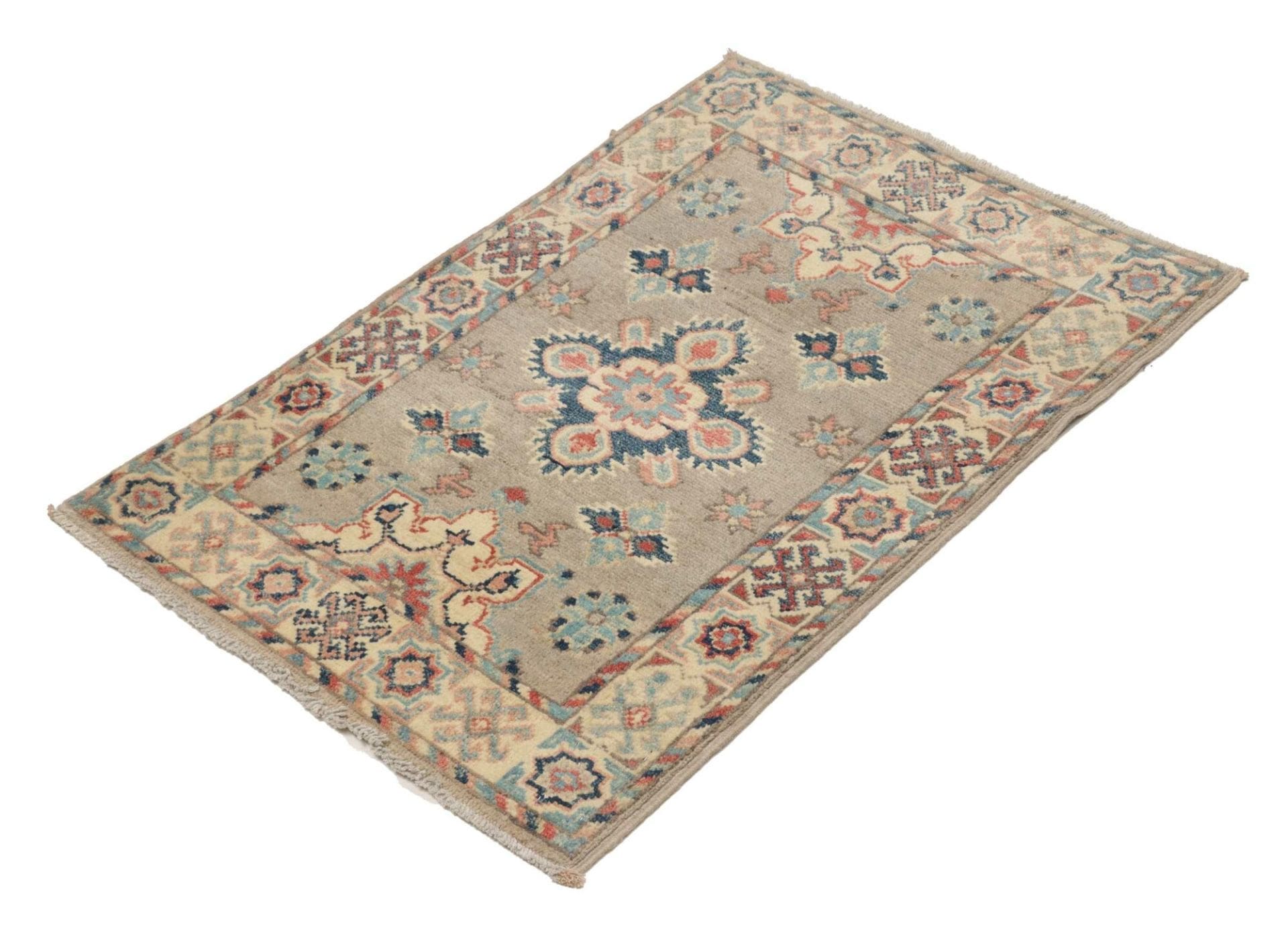 Orientteppich Kazak 66 x 91cm - Geometrisches Muster, handgeknüpft