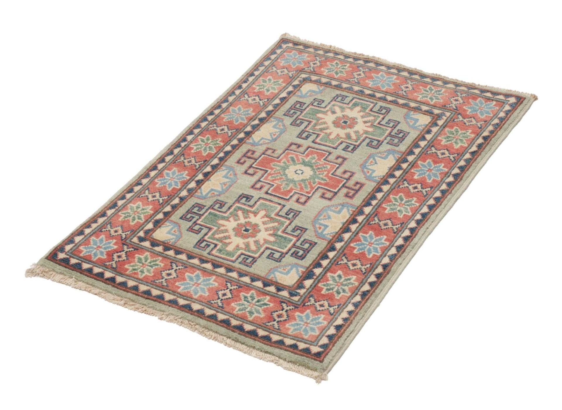 Kazak Teppich 64 x 89 cm – handgeknüpft, geometrisches Muster