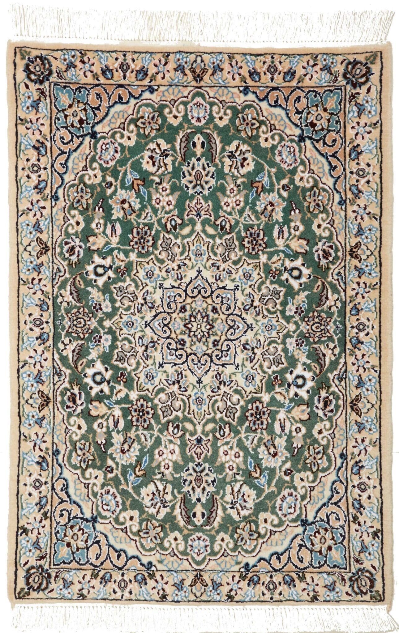 Nain Orientteppich 65 x 89cm, florales Design, handgeknüpft