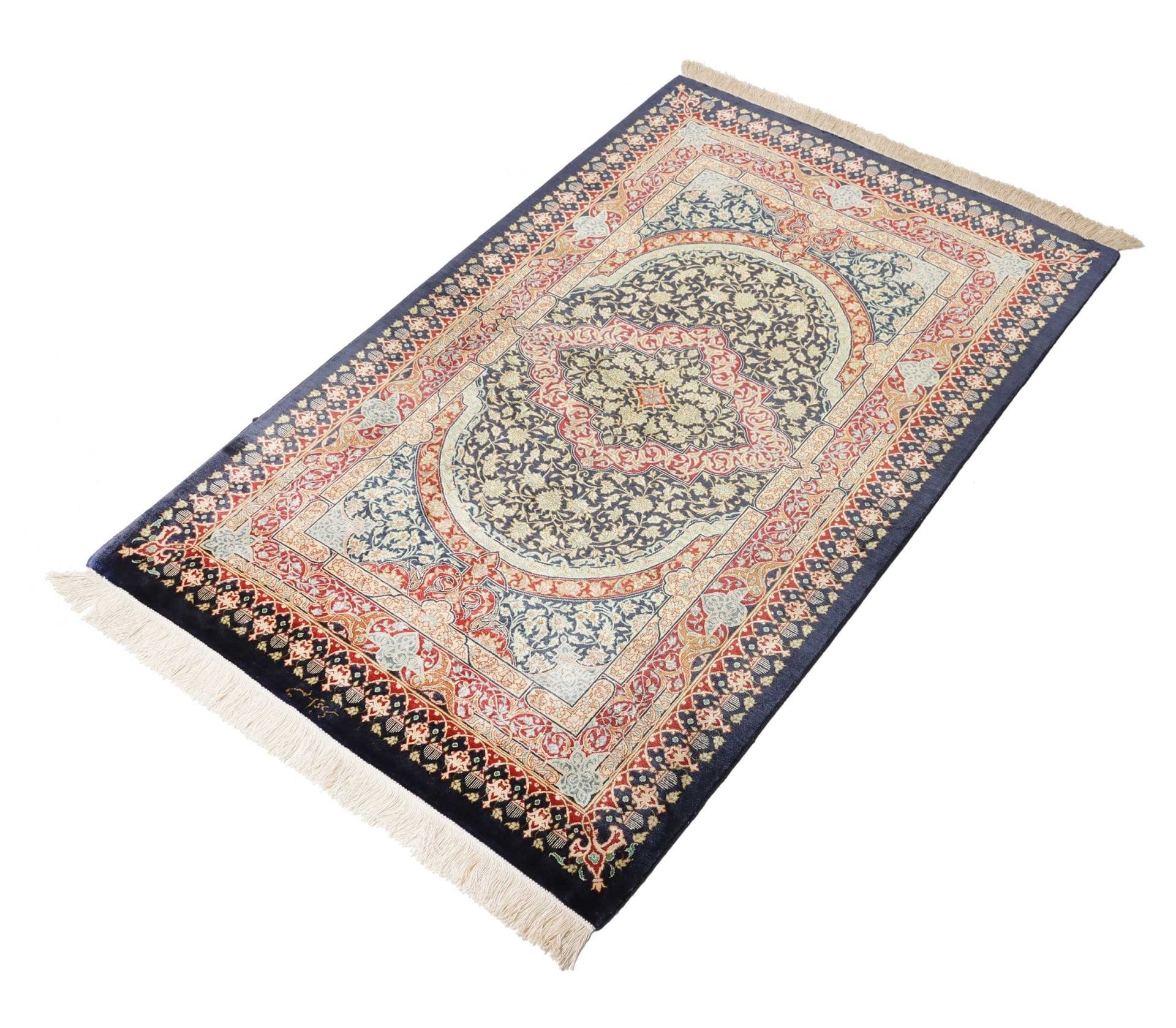 Ghom Teppich 80 x 123 cm, Seide, 900.000 Knoten, handgeknüpft