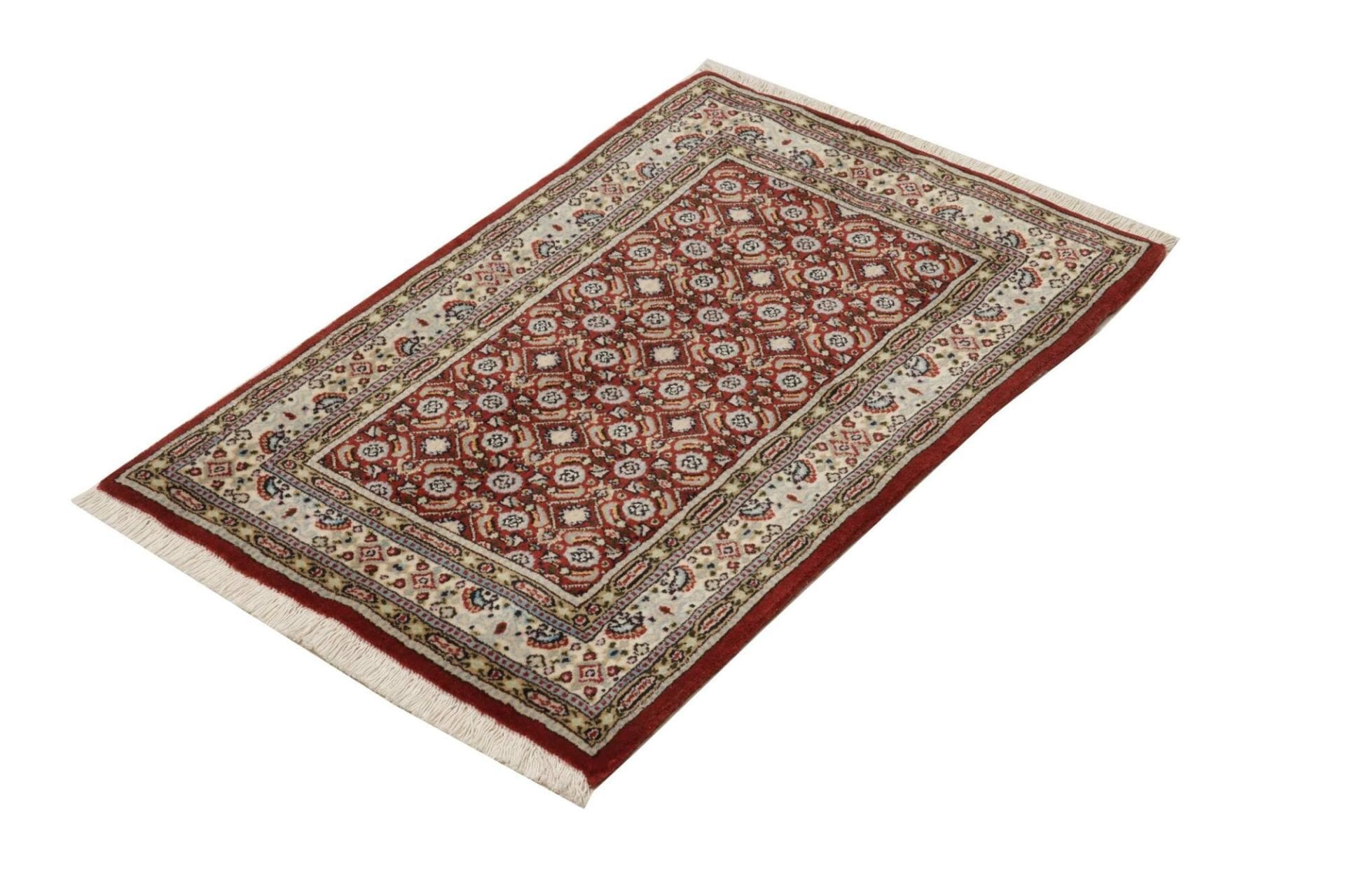 Moud Teppich 63 x 93 cm, florales Muster, handgeknüpft, Perserteppich