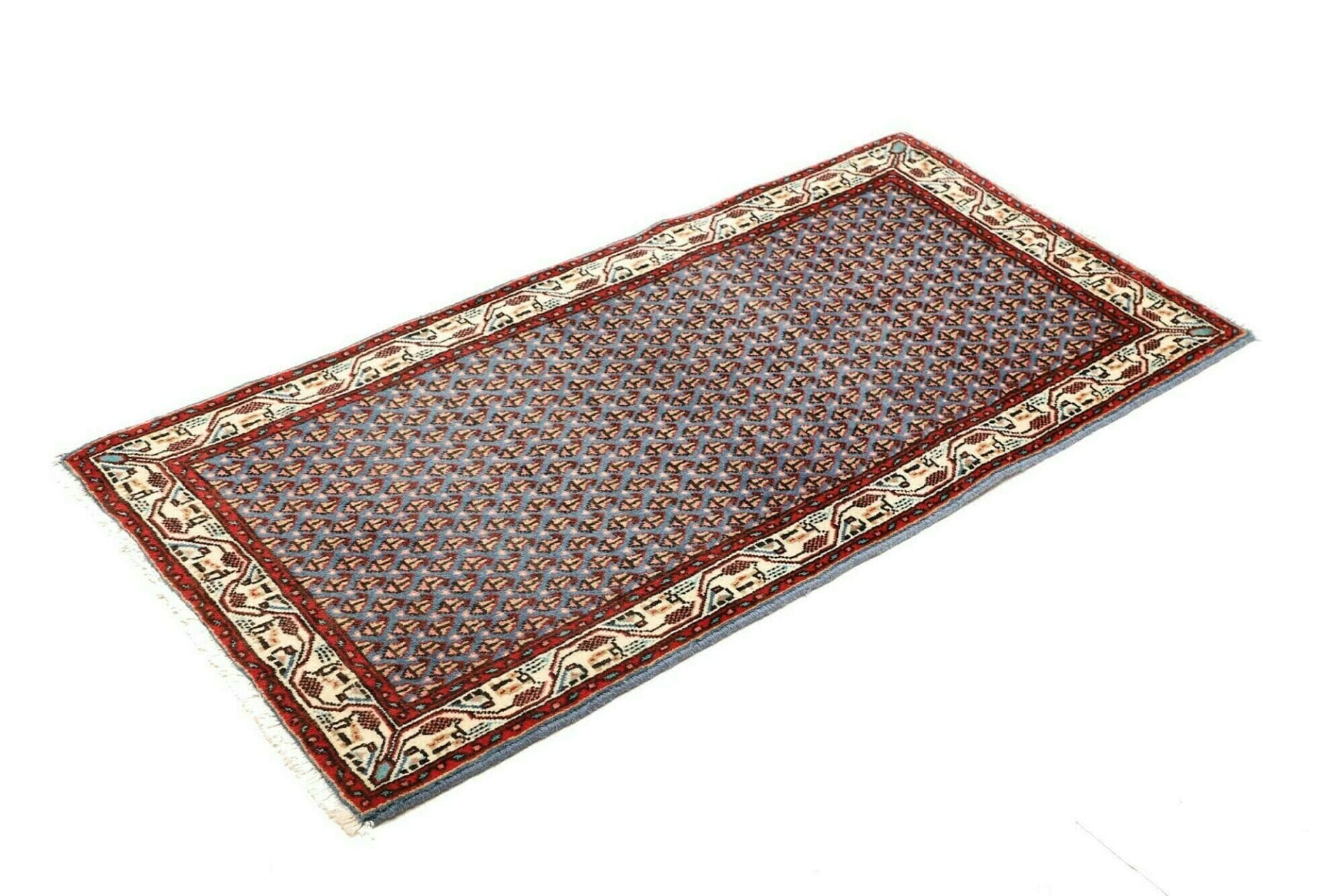 Hamadan Teppich 65 x 127cm, Wolle, Herati-Muster, handgeknüpft