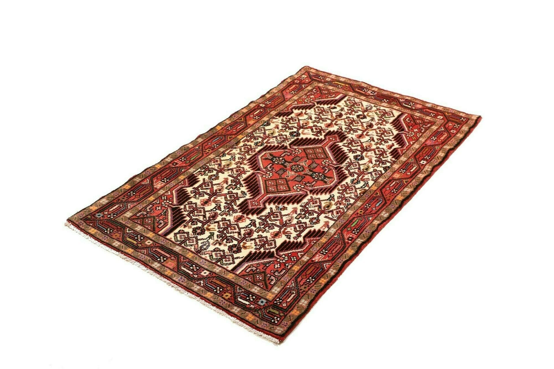 Hamadan Teppich 80 x 125cm, Schurwolle, Herati-Muster, handgeknüpft