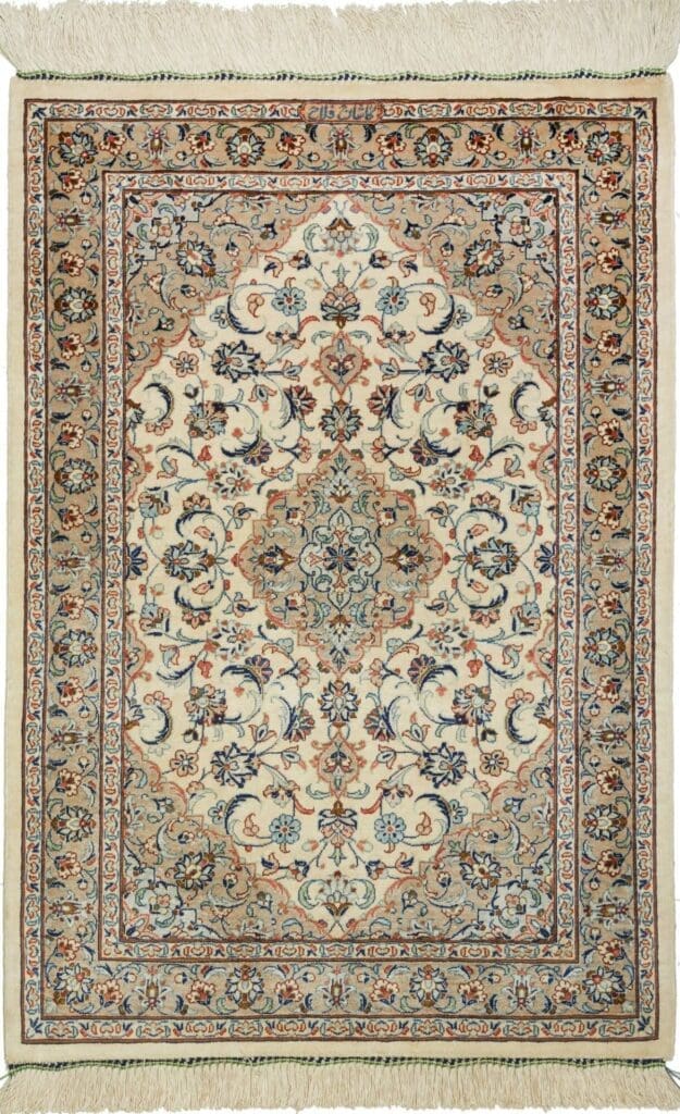Ghom Teppich 61 x 86 cm, handgeknüpft, edel aus Seide, Perserteppich