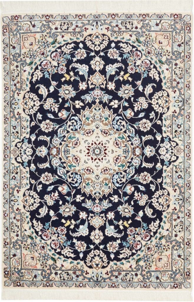 Nain Perserteppich 79 x 115cm, florales Muster, handgeknüpft