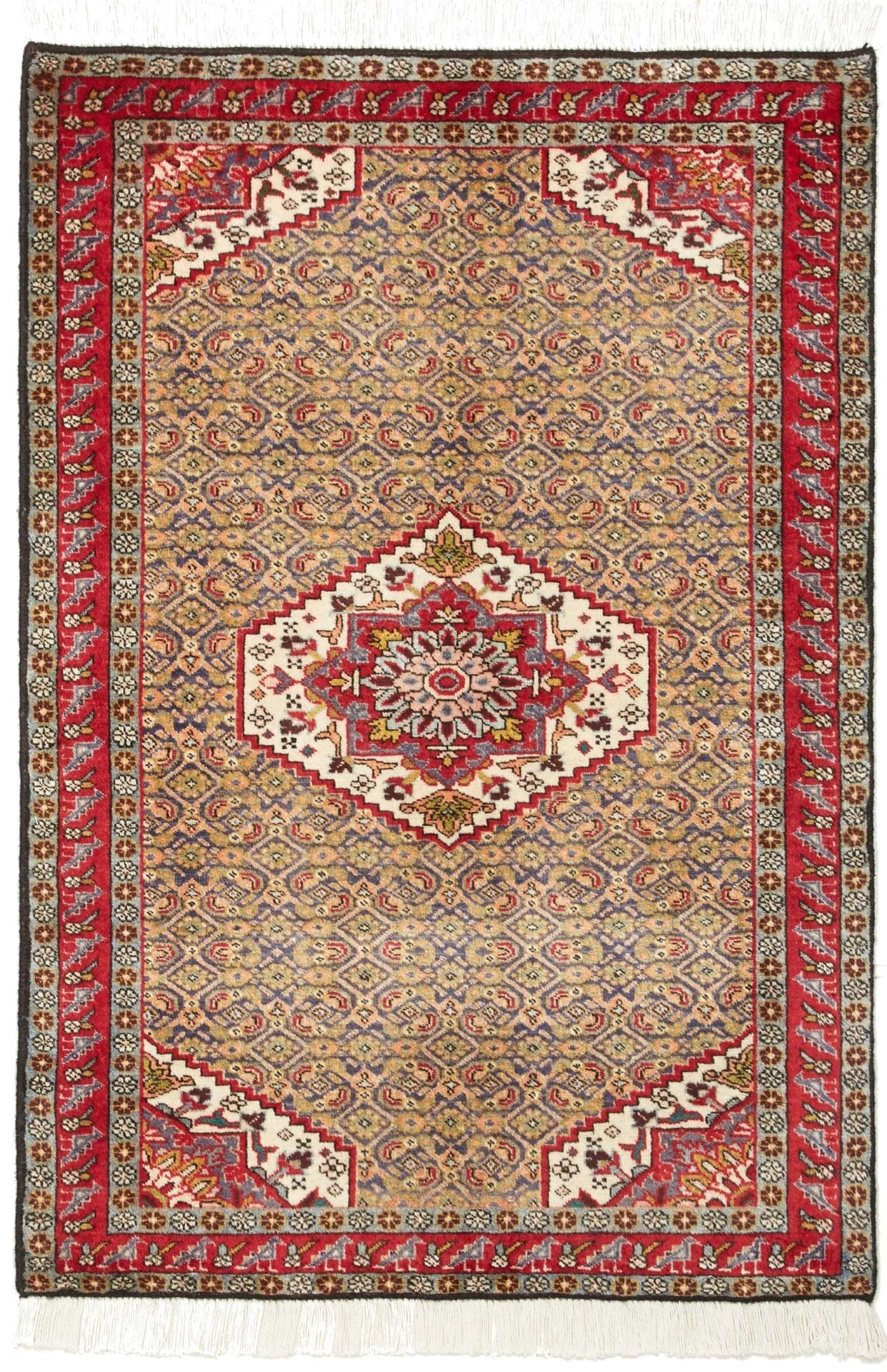 Handgeknüpfter Ardebil Orientteppich 75 x 105 cm aus Wolle und Seide