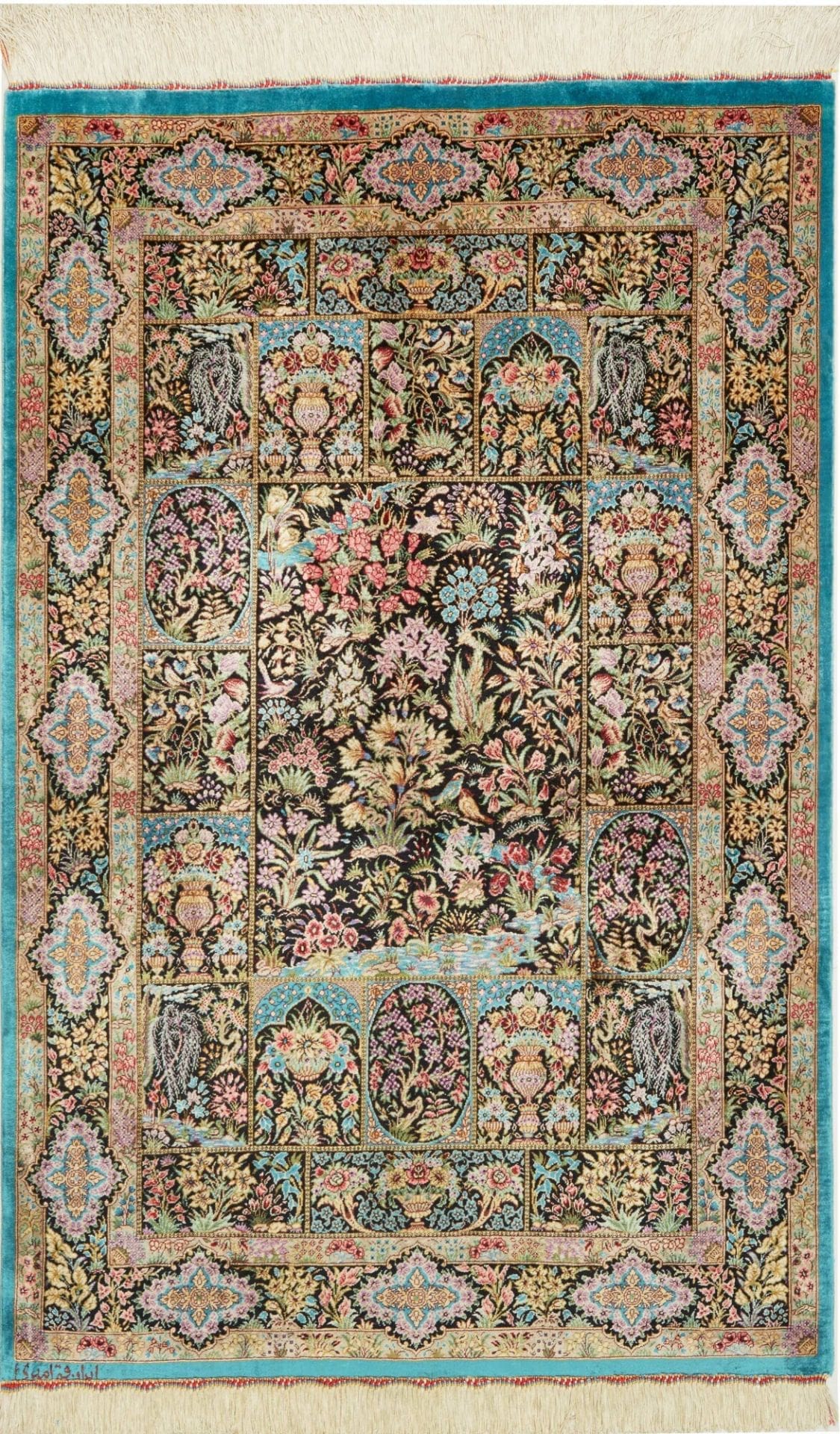 Ghom Teppich 82 x 124 cm, Seide, 900.000 Knoten, handgeknüpft