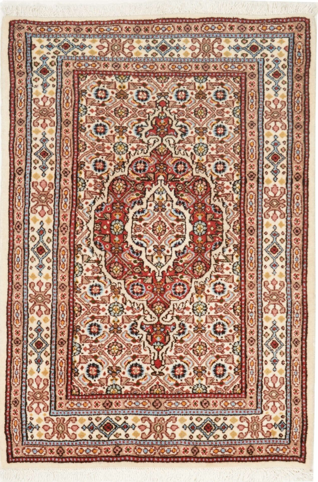 Floral Moud Teppich 65 x 90 cm aus Schurwolle, handgeknüpft, Perserteppich