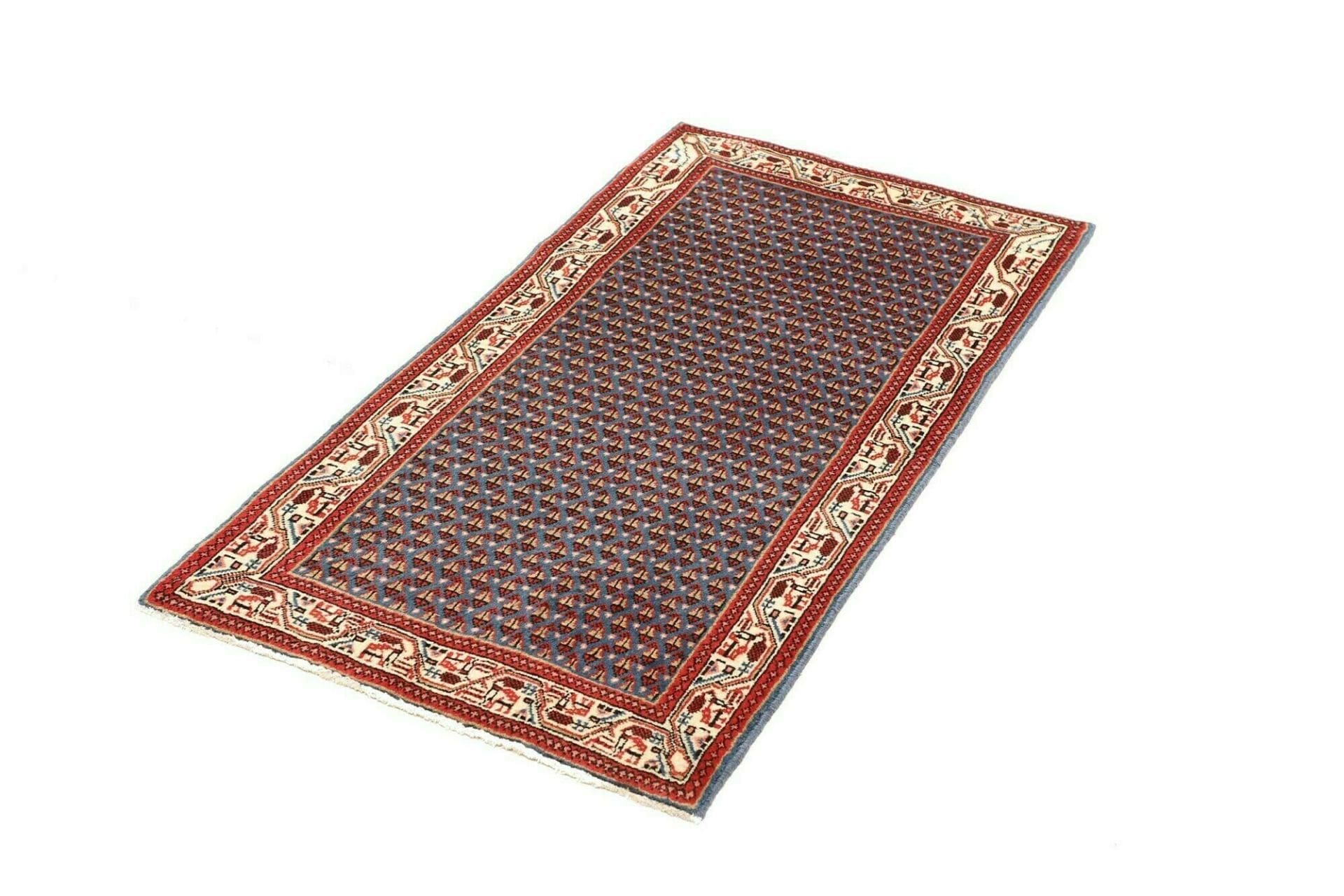 Orientteppich Hamadan 69 x 126 cm, Schurwolle, Herati-Muster, handgeknüpft
